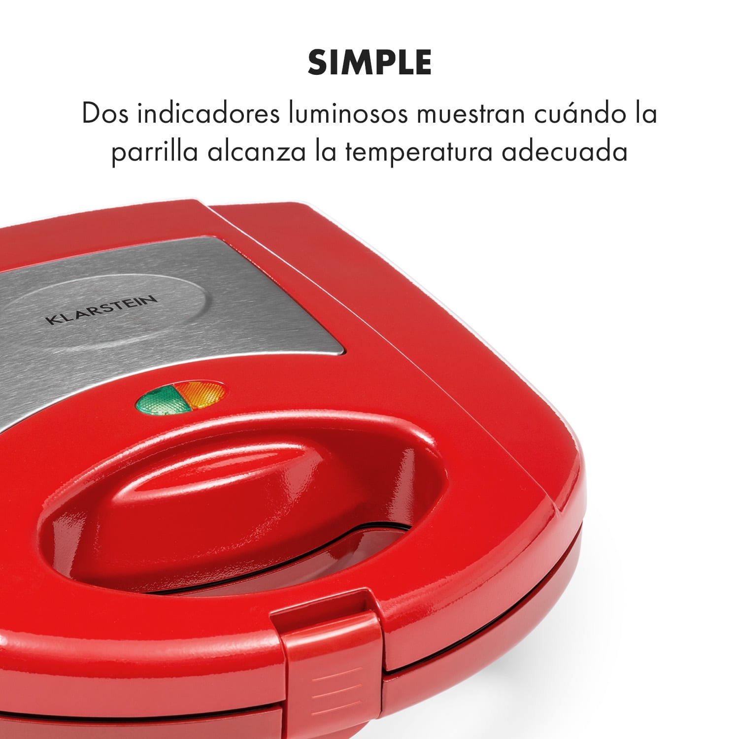 Trilit sandwichera 3 en 1 750 W 3 placas LED antiadherente roja Rojo