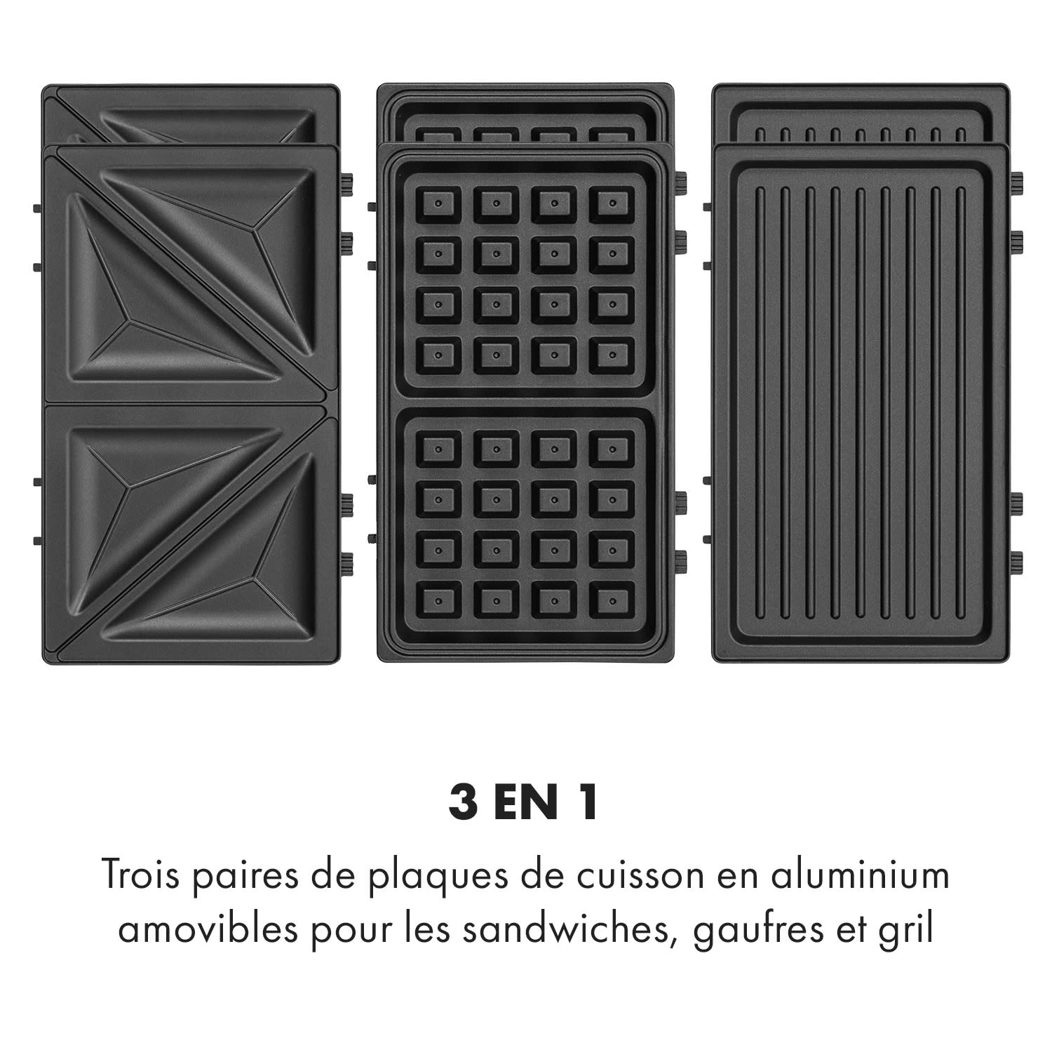 Trilit 3-in-1 Sandwich Maker 750W 3 bakplaten LED anti-aanbaklaag rood Rood