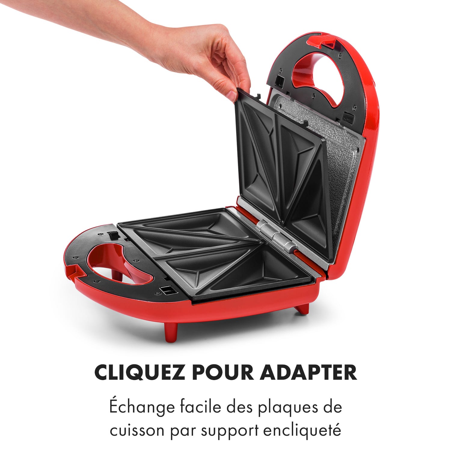 Trilit 3-in-1 Sandwich Maker 750W 3 bakplaten LED anti-aanbaklaag rood Rood