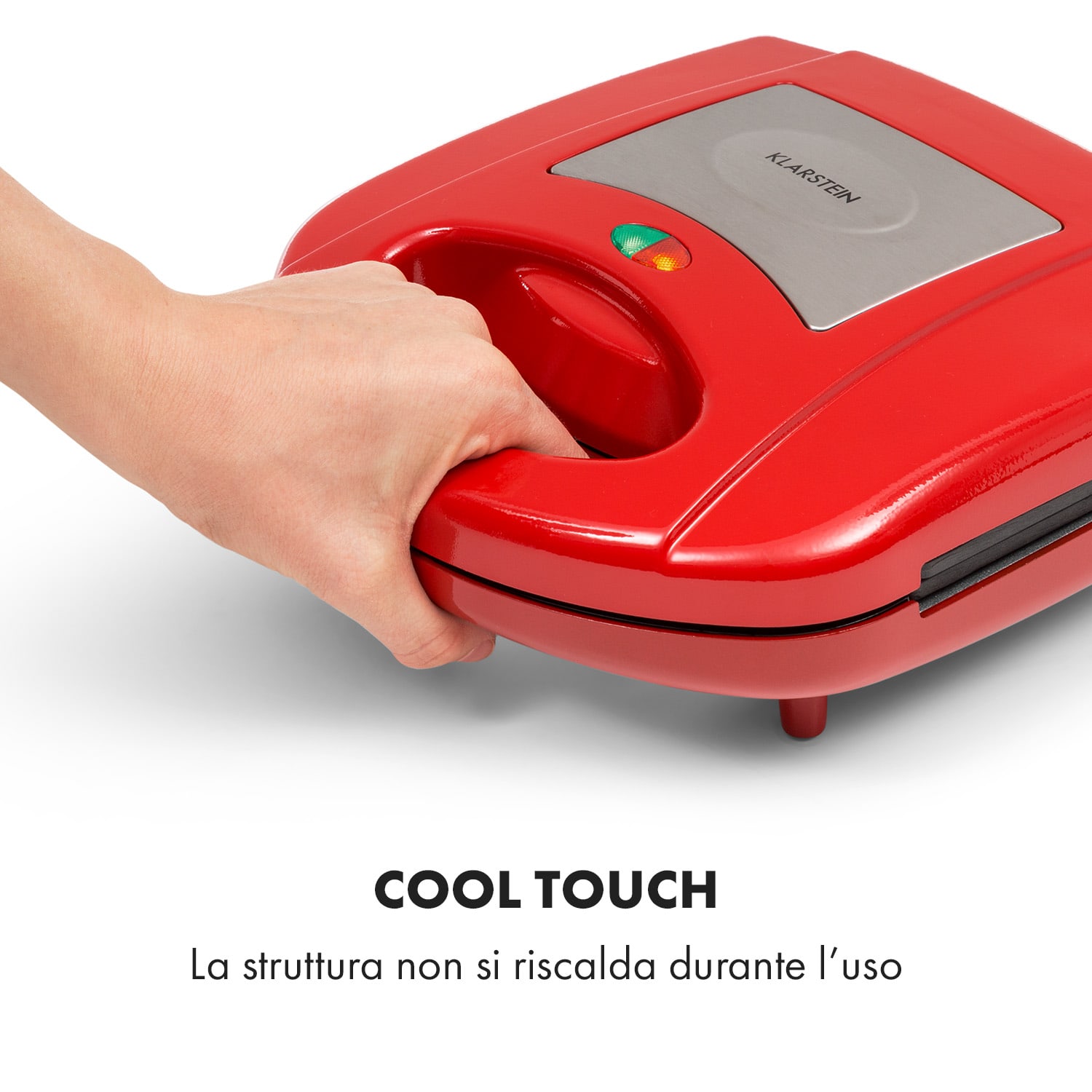 Trilit 3 in 1 Sandwich Maker 750W piastre grill LED antiaderente rosso Rosso