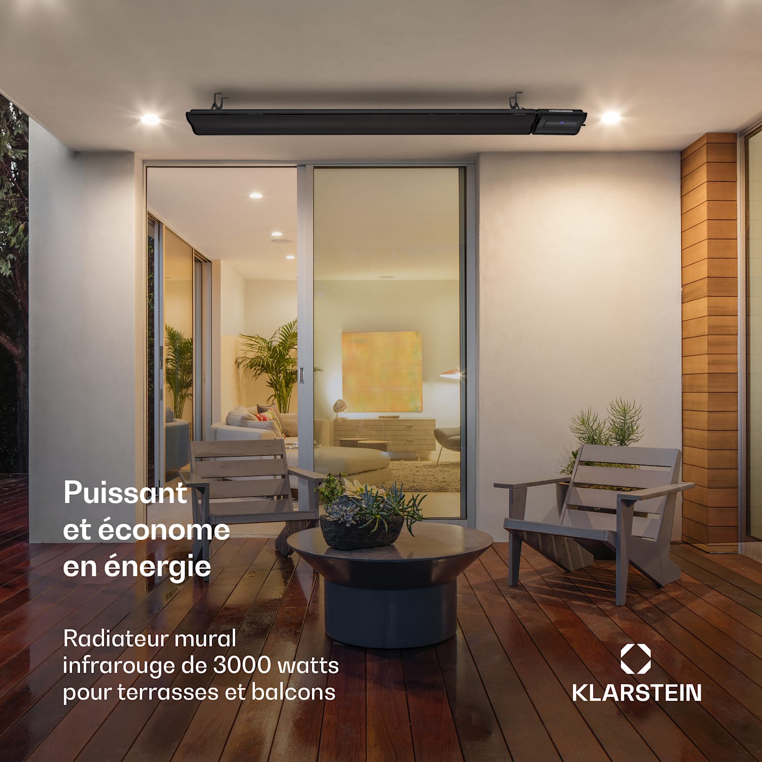 Chauffage par infrarouge Cosmic Beam Plus 2400 W IP 44 télécommande 3000 W | Non | Noir