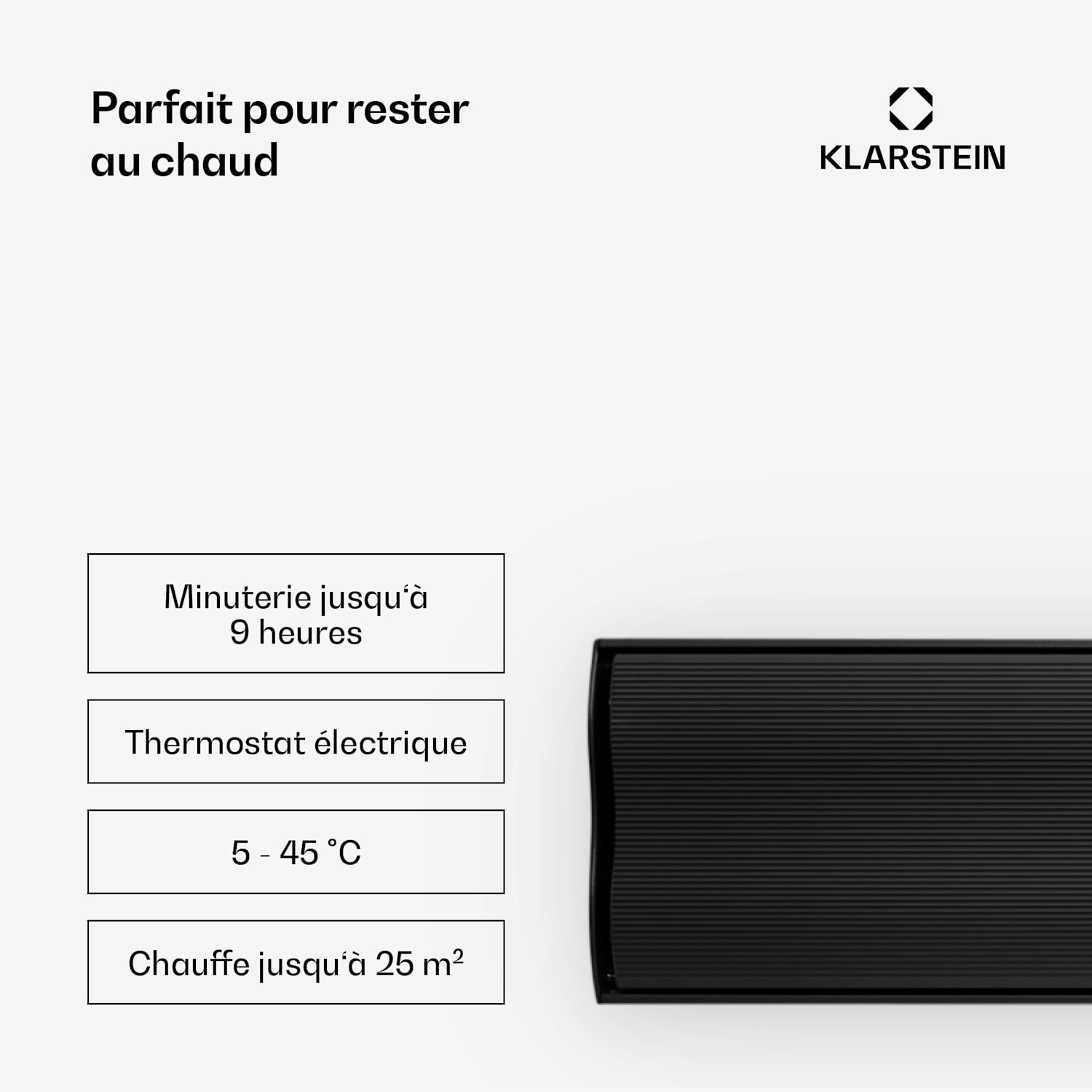 Chauffage par infrarouge Cosmic Beam Plus 2400 W IP 44 télécommande 3000 W | Non | Noir