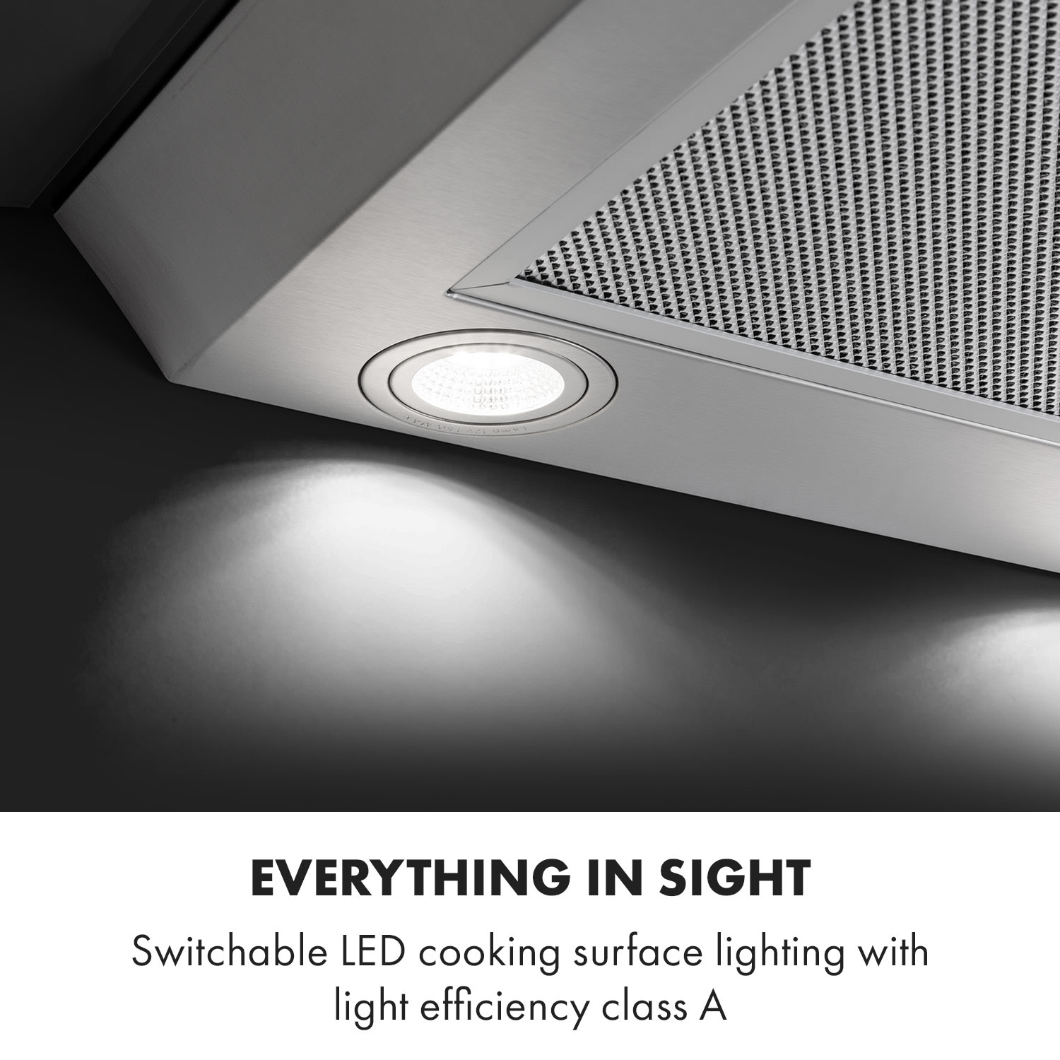 Eclipse, digestor, 600 m³/h, 3 úrovne výkonu, ušľachtilá oceľ, čierny 