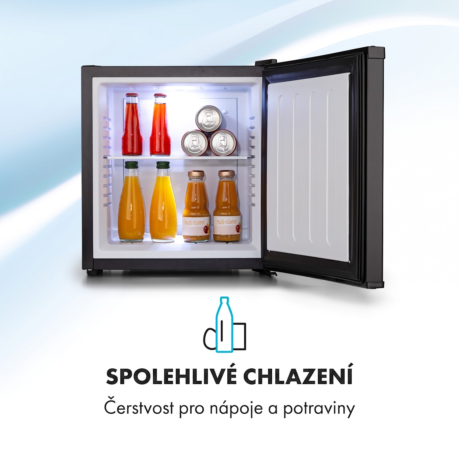 Secret Cool, mini lednice, minibar, 13 l, energetická třída G, 22 dB, černá Černá