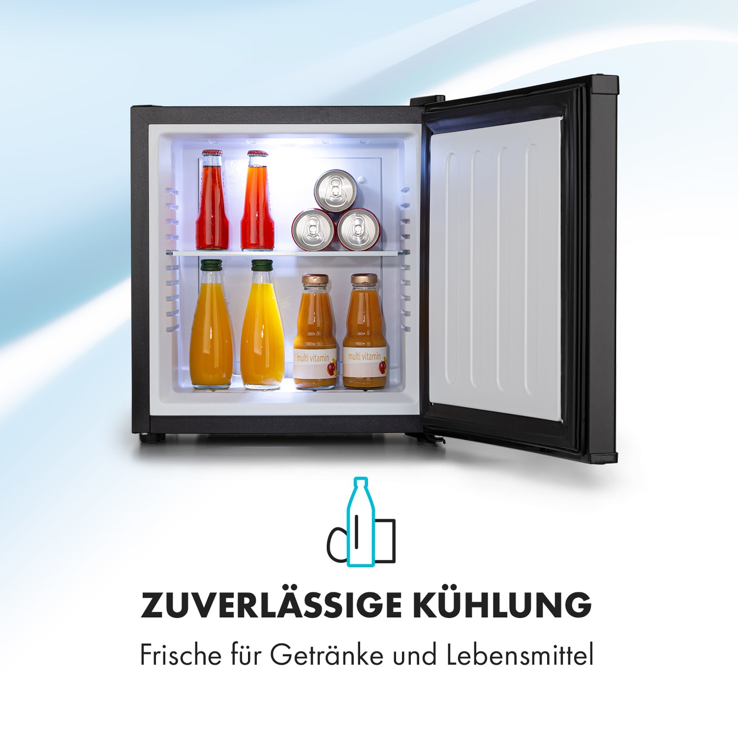 Secret Cool Mini-Kühlschrank Mini-Bar 13l 22dB 2 Etagen Schwarz