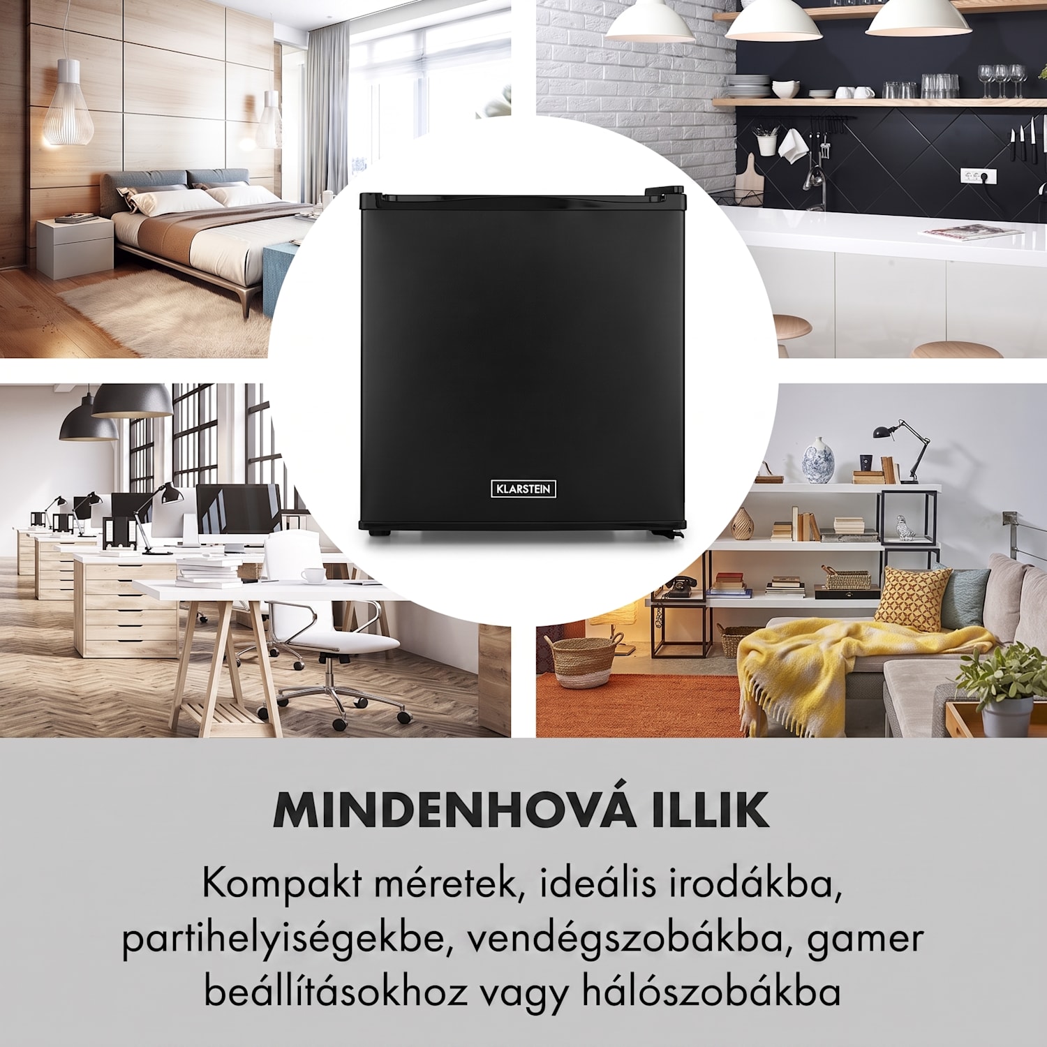 Secret Cool, mini hűtőszekrény, minibár, 13 liter, G energiahatékonysági osztály, fekete Fekete
