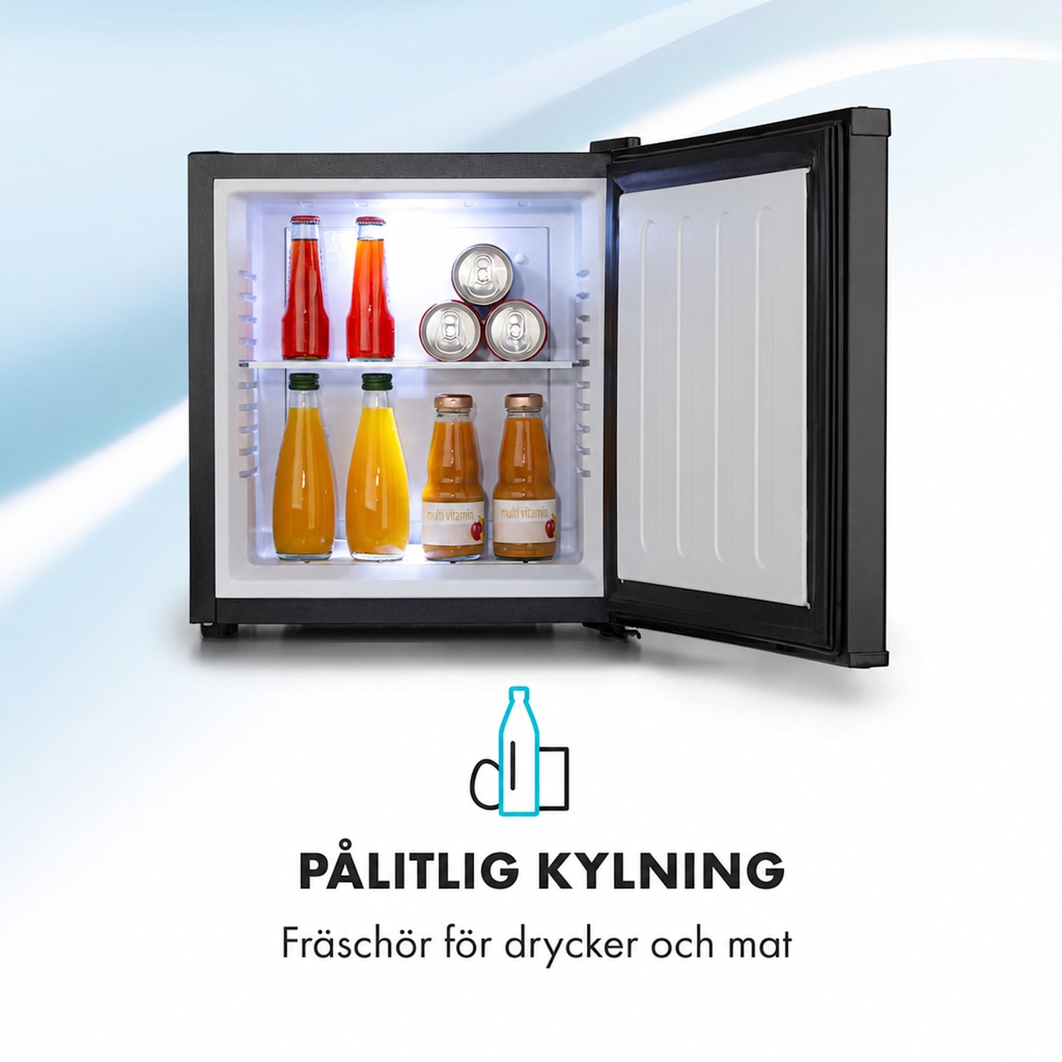 Secret Cool Minikylskåp Minibar 13 l 22 dB 2 hyllplan Svart