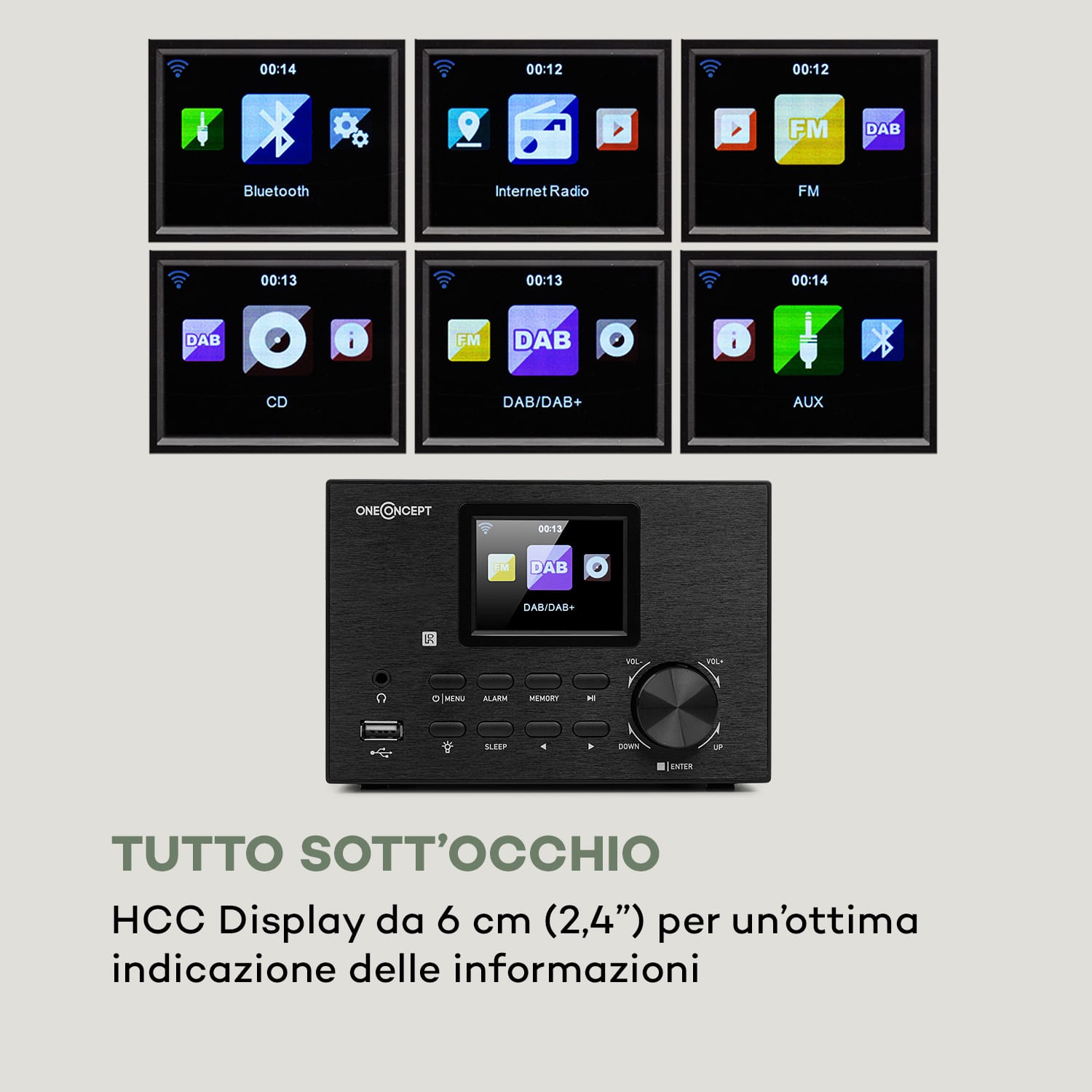 Streamo Impianto Stereo con Web Radio WLAN DAB+ FM Lettore CD BT nero 