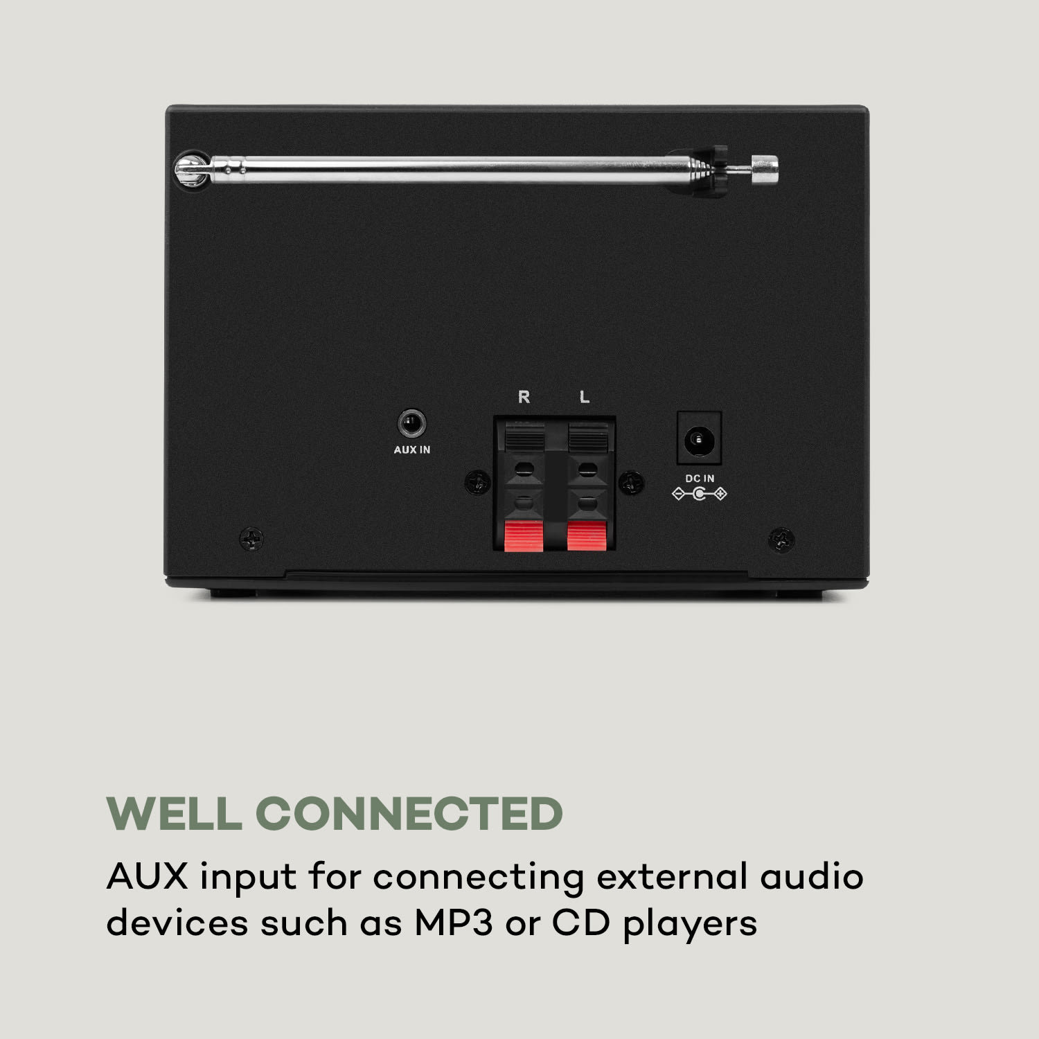 Streamo, stereo sistem z internetnim radiom, WLAN, DAB+, FM, CD-predvajalnik, BT, črna