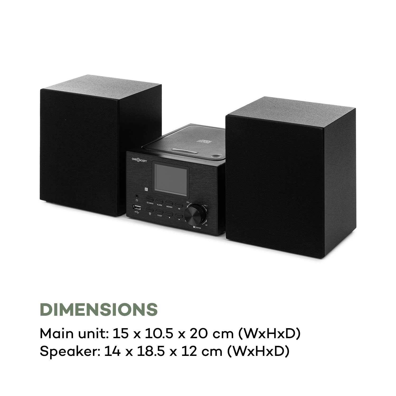 Streamo, stereo sistem z internetnim radiom, WLAN, DAB+, FM, CD-predvajalnik, BT, črna