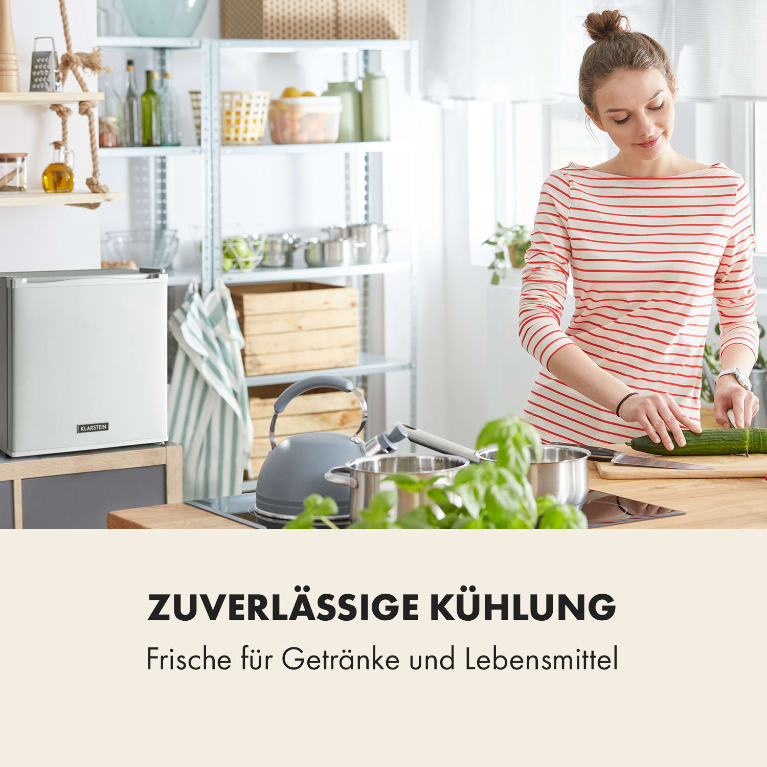 Secret Cool Mini-Kühlschrank Mini-Bar 13l 22dB 2 Etagen Silber-Metallic