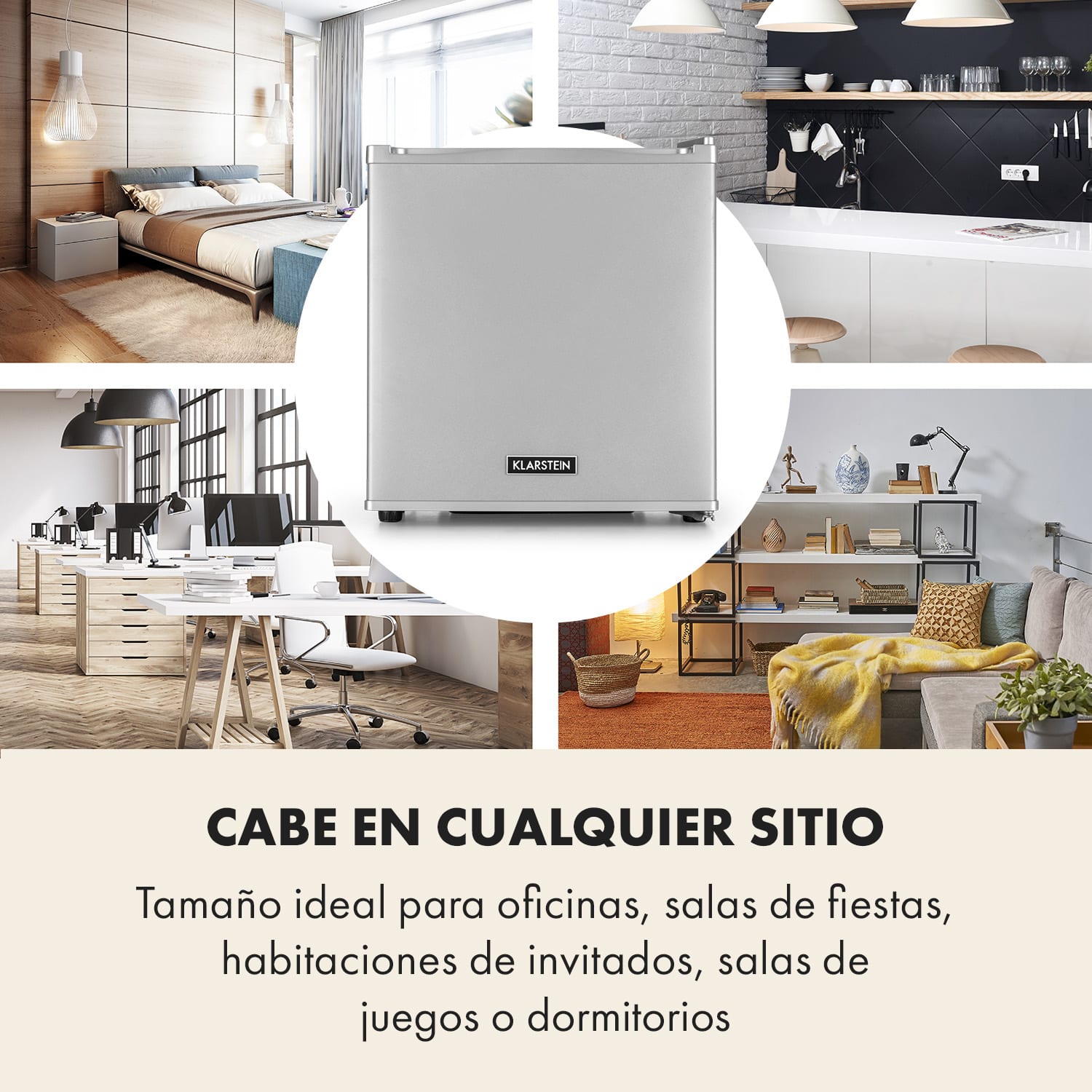 Secret Cool Mininevera Minibar 13l 22dB 2 baldas Plata Metálica