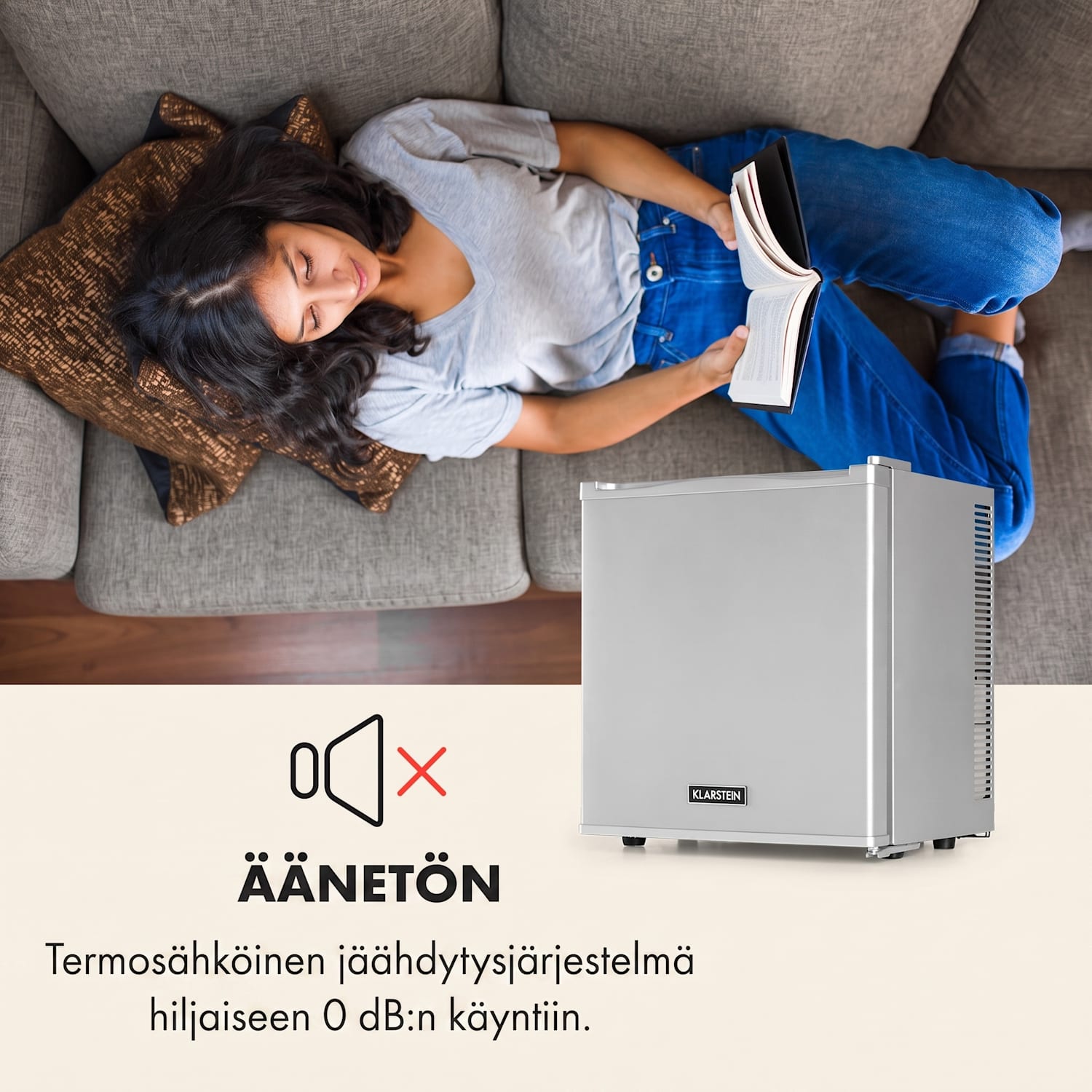 Secret Cool minijääkaappi minibaari 13 l 22 dB 2 hyllyä Hopea Metallinen