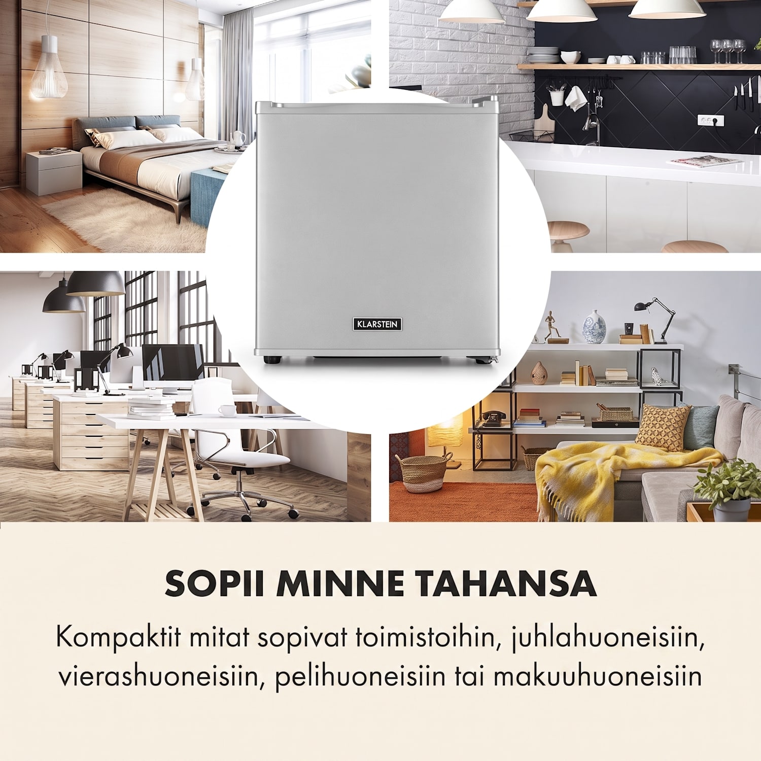 Secret Cool minijääkaappi minibaari 13 l 22 dB 2 hyllyä Hopea Metallinen