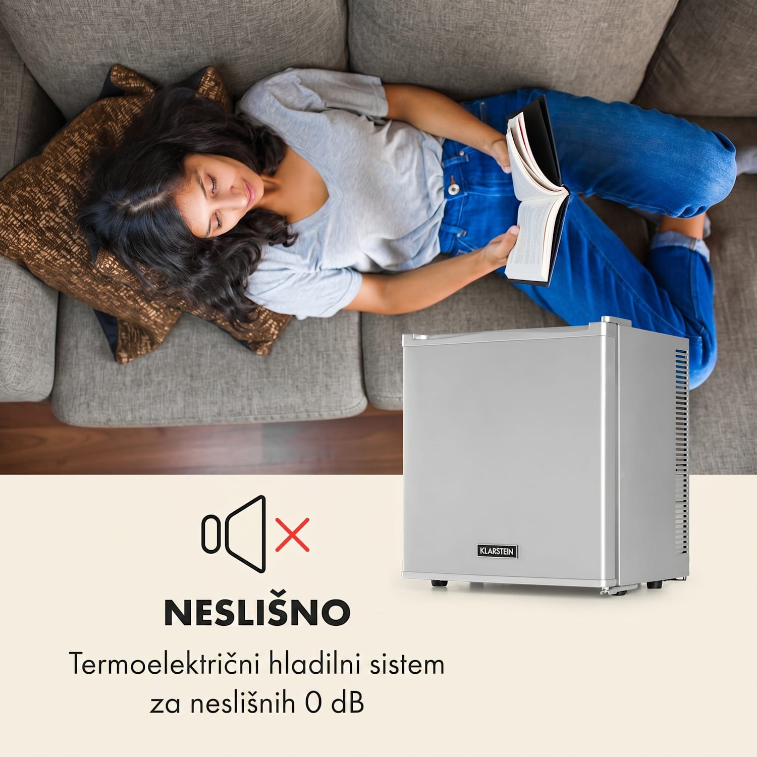 Secret Cool, mini hladilnik, mini bar, 13 l, energijski razred G, 0d, srebrna Srebrna kovinska barva