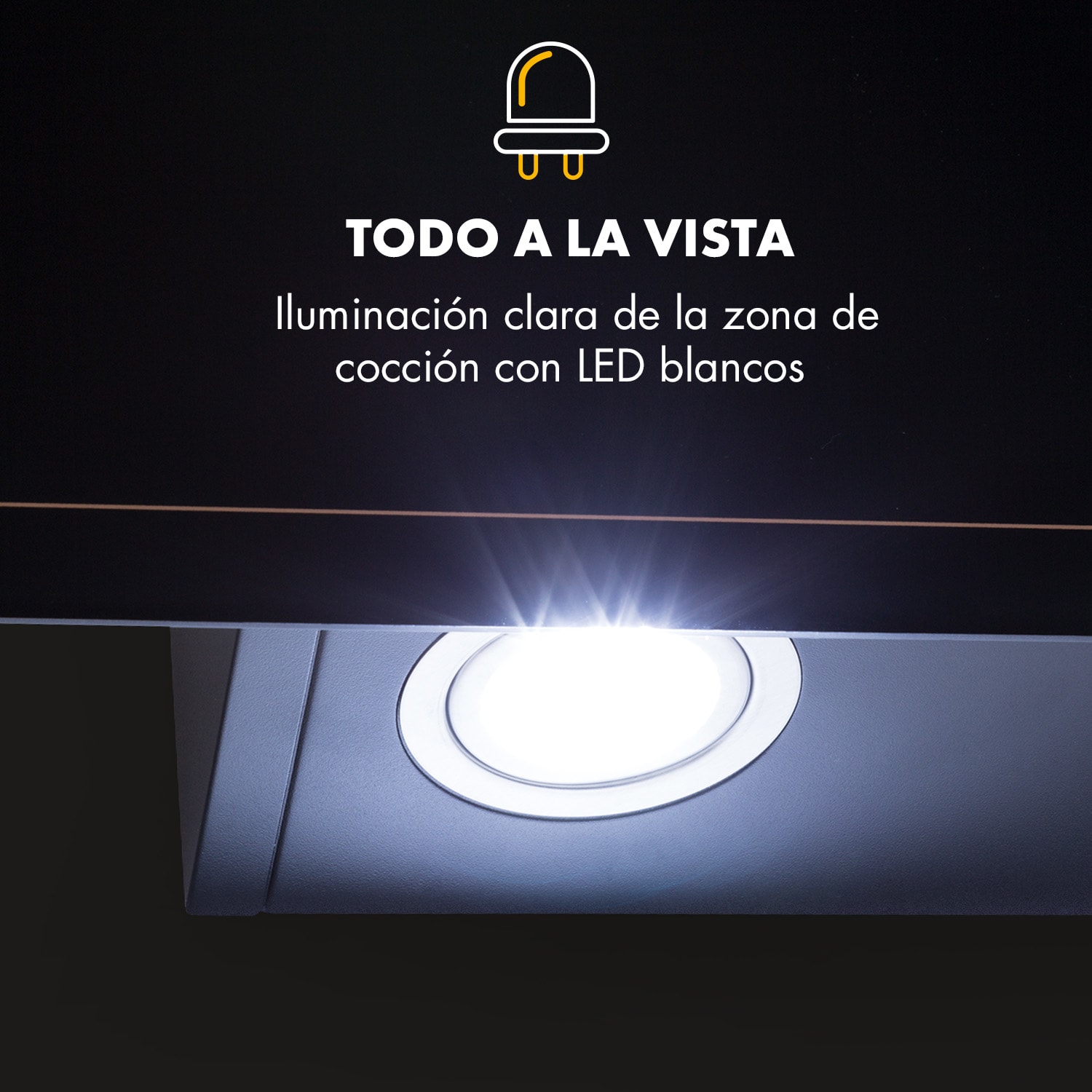 DeLorean 60 campana extractora 625 m³/h panel táctil retro negro 60 cm