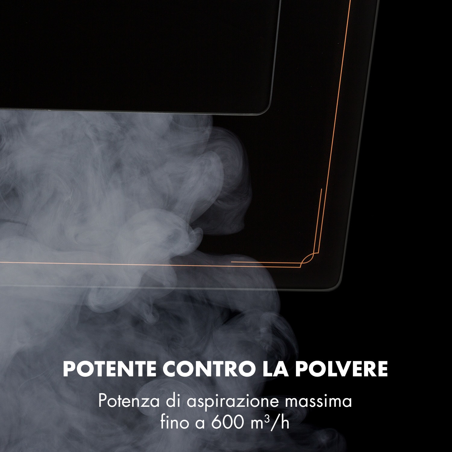 DeLorean 90 cappa aspirante 625 m³/h pannello touch retrò nero 90 cm