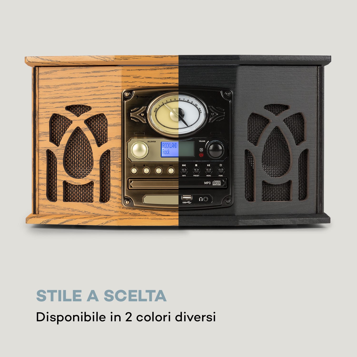 NR-620 DAB impianto stereo legno giradischi DAB+ lettore CD marrone 