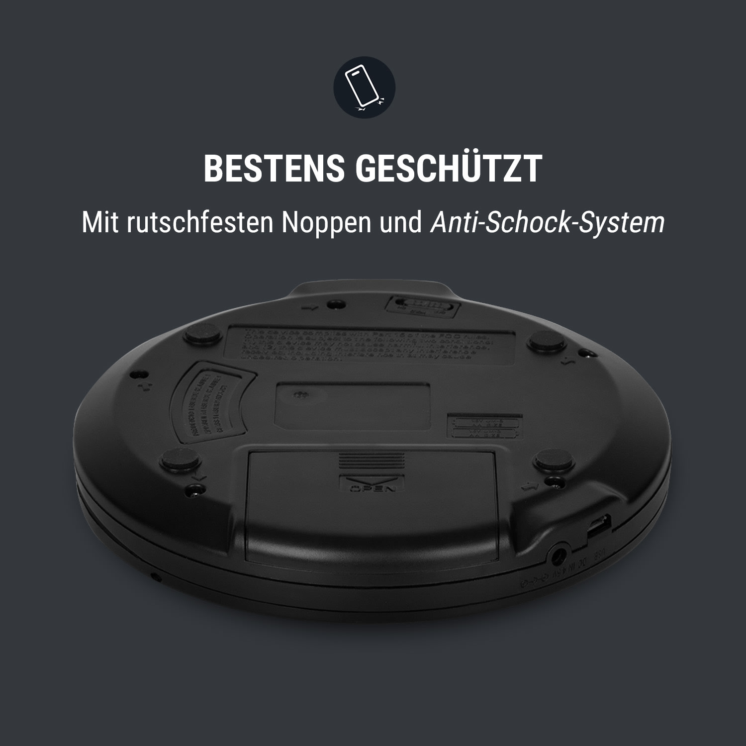 CDC 100 BT Discman BT-Funktion LCD ASP 2x1,5V schwarz Schwarz