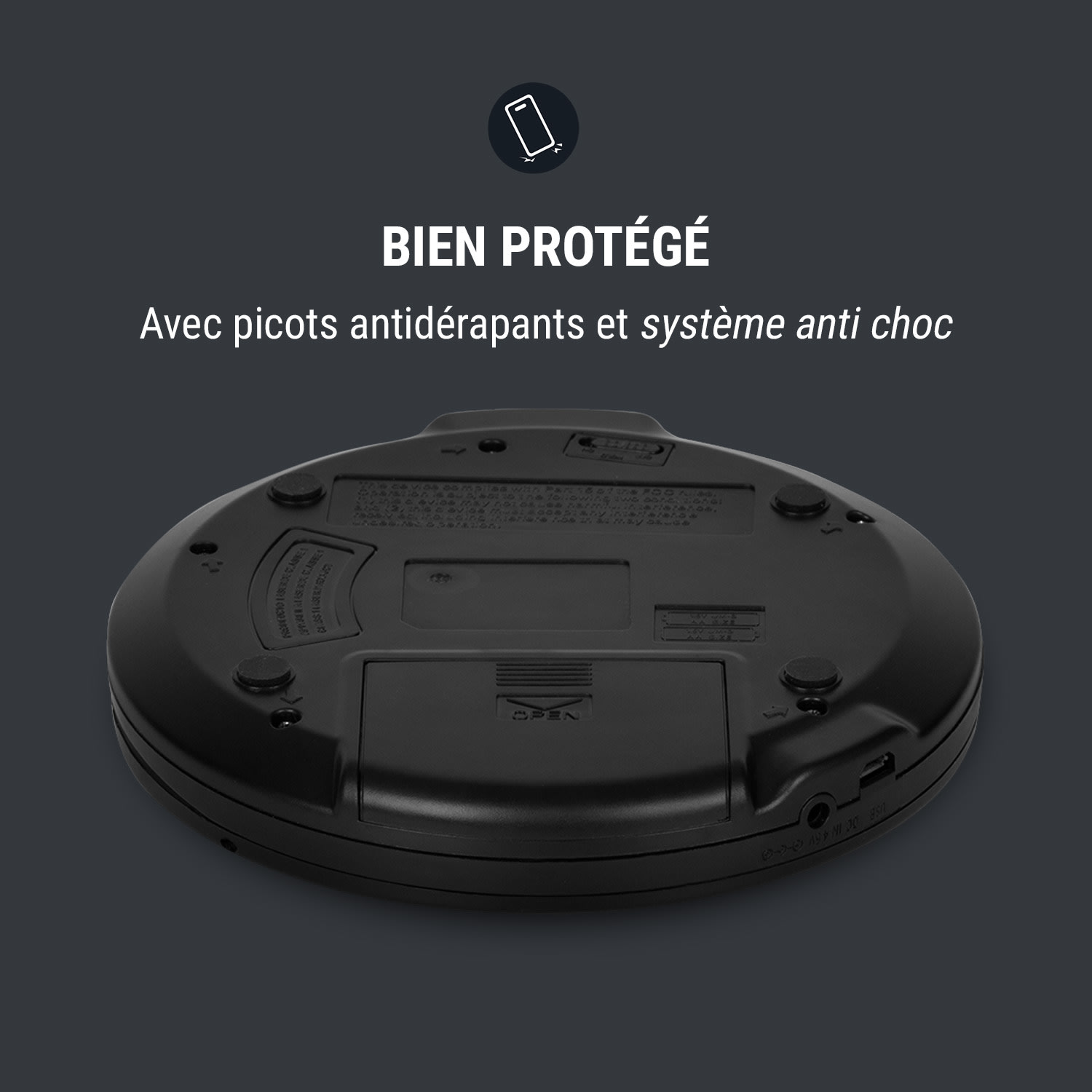 CDC 100 BT Discman lecteur CD Bluetooth LCD ASP 2x 1,5V noir