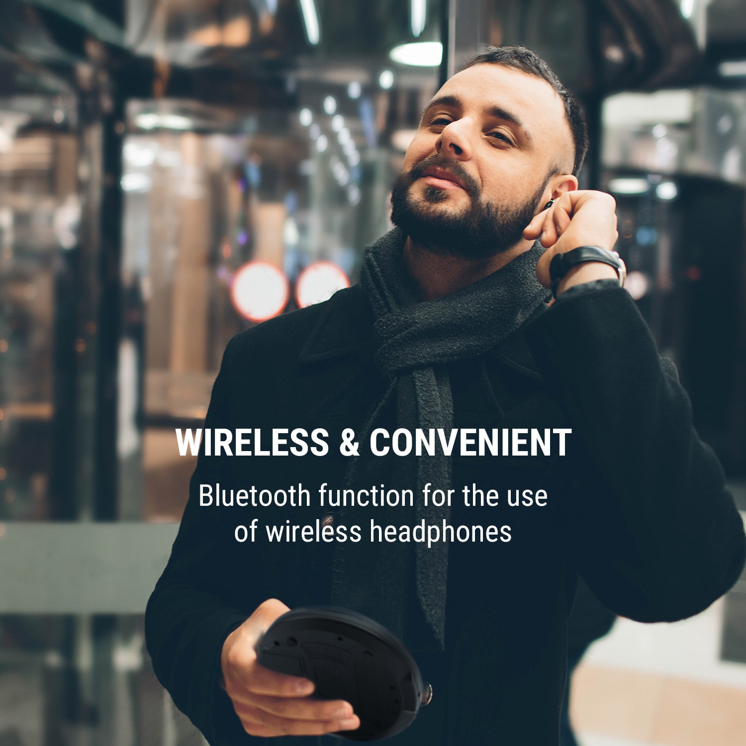 CDC 100 BT, discman, przenośny odtwarzacz CD, Bluetooth, LDC, ASP, 2 x 1,5 V, kolor czarny