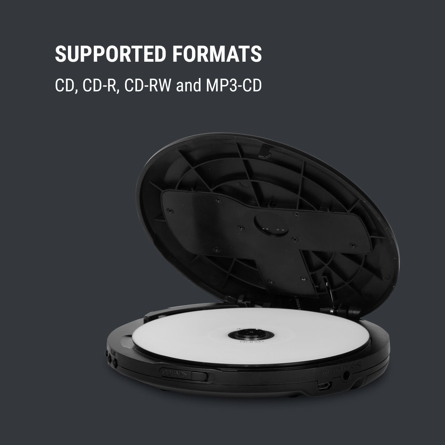 CDC 100 BT, discman, przenośny odtwarzacz CD, Bluetooth, LDC, ASP, 2 x 1,5 V, kolor czarny