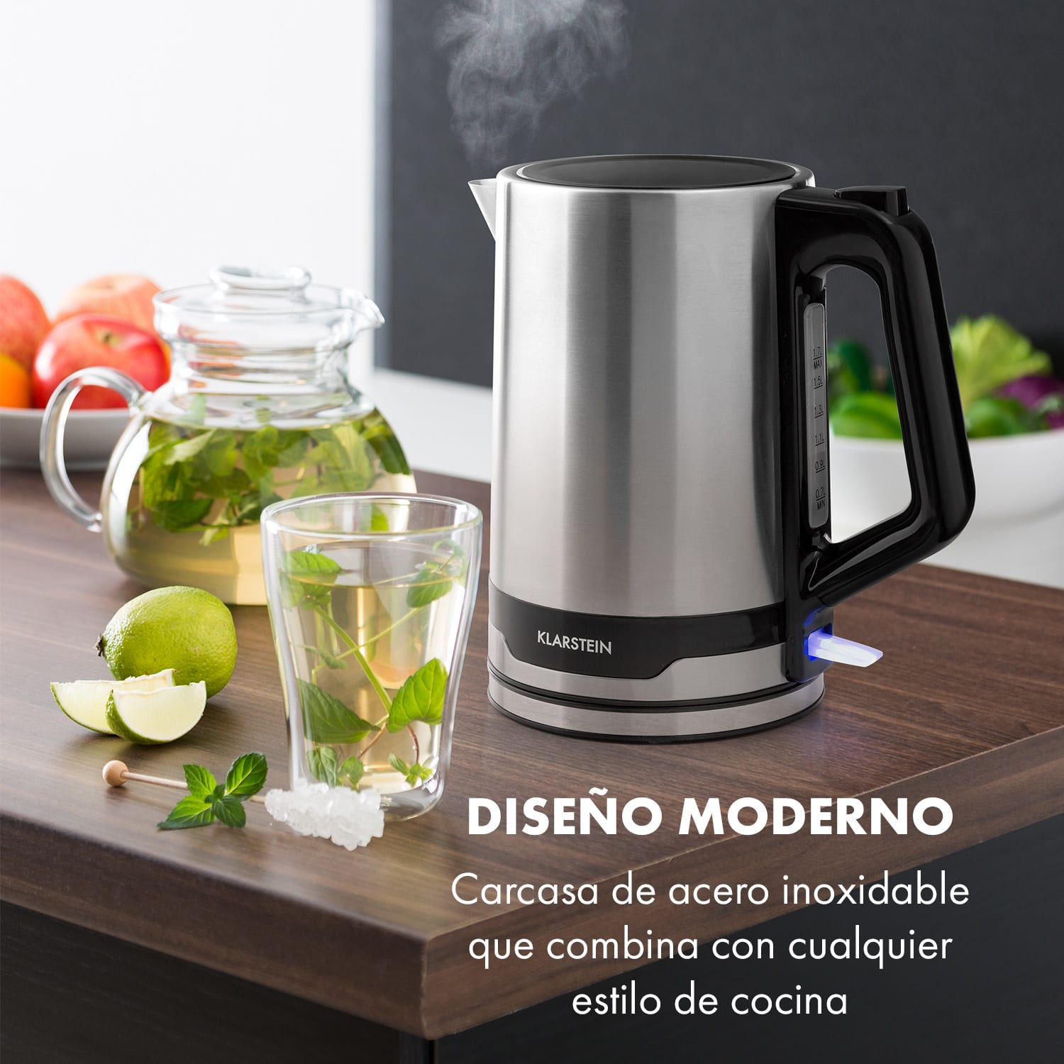 Arabica Hervidor de agua 2200W 1,7l máx. Acero inoxidable 