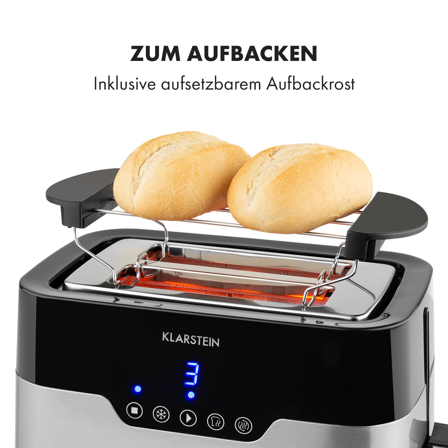 Arabica Toaster 920W LED-Display Touch-Bedienfeld Edelstahl 