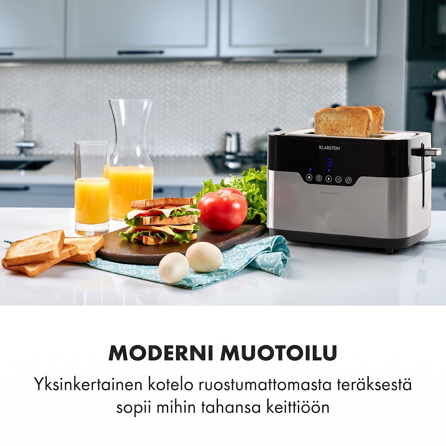 Arabica-leivänpaahdin 920W LED-näyttö kosketuspaneeli ruostumaton teräs 