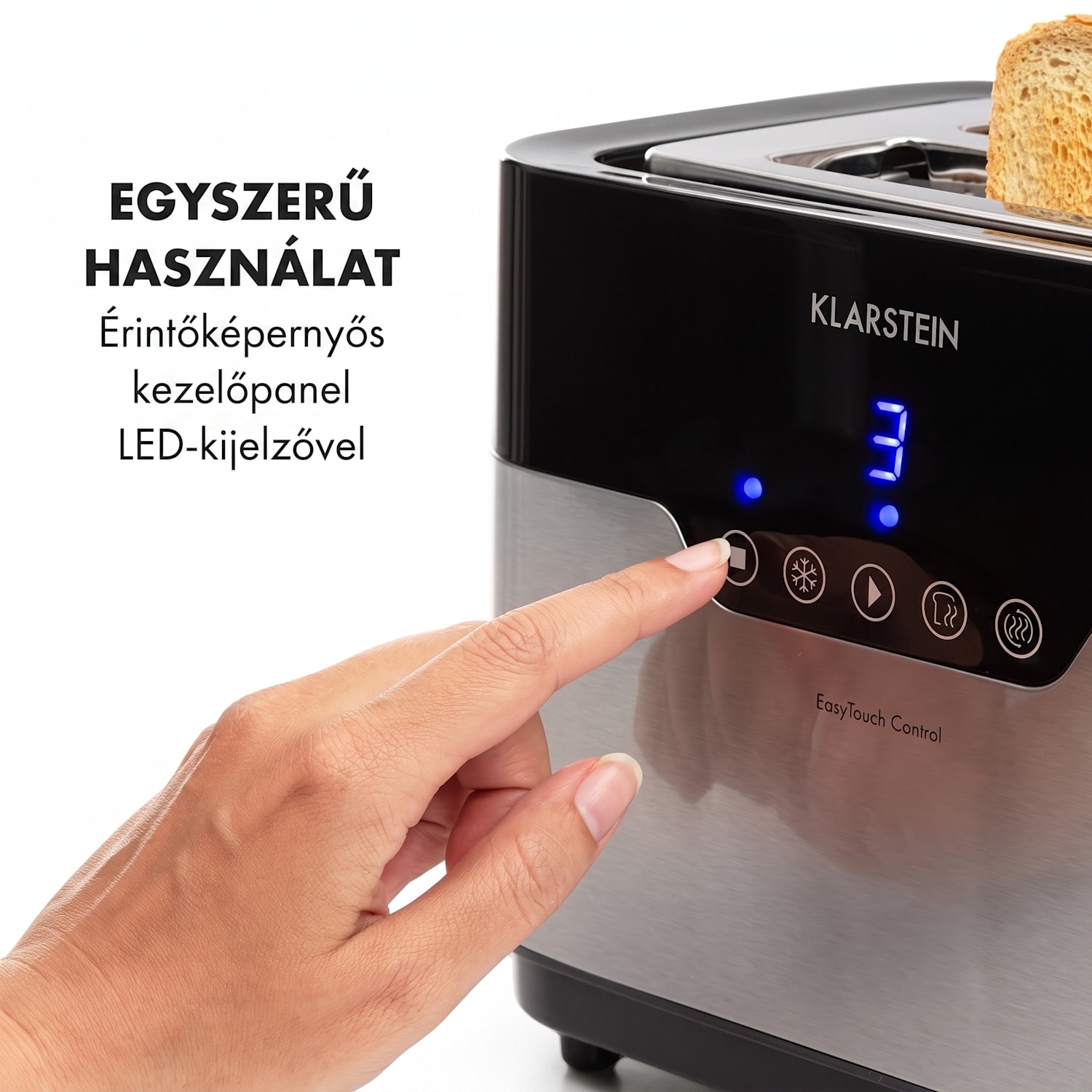 Arabica, kenyérpirító, 920 W, LED kijelző, érintőképernyő, rozsdamentes acél 