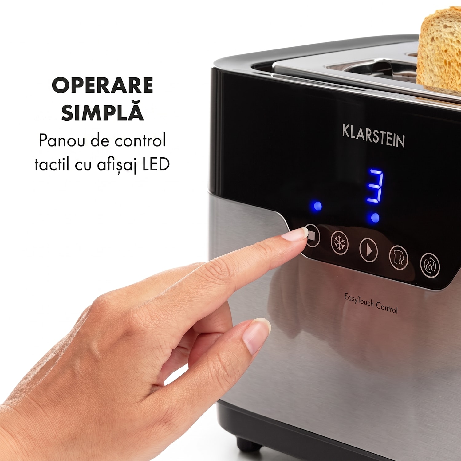 Arabica, prăjitor de pâine, 920W, display cu LED, control tactil, oțel inoxidabil 
