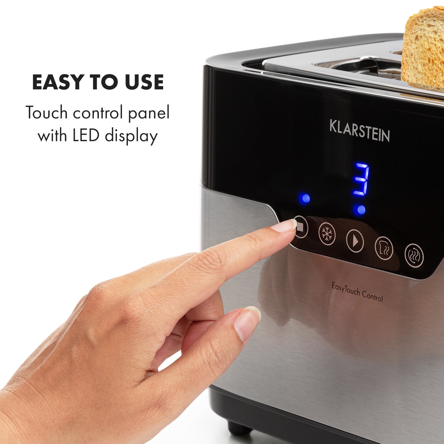 Tostadora Arabica 920W con pantalla LED y panel táctil acero inoxidable 
