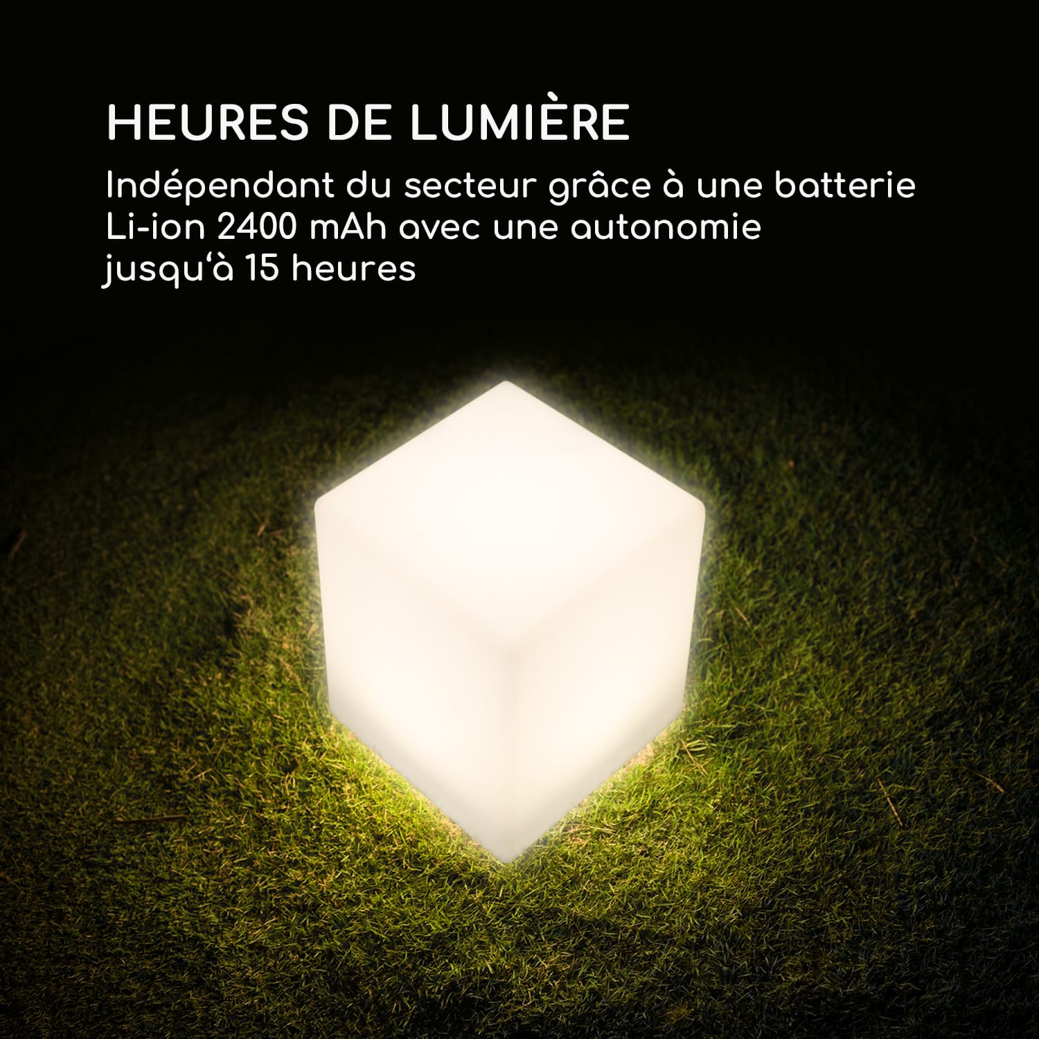 Shinecube XL Cube lumineux 16 couleurs LED 4 modes d'éclairage blanc 