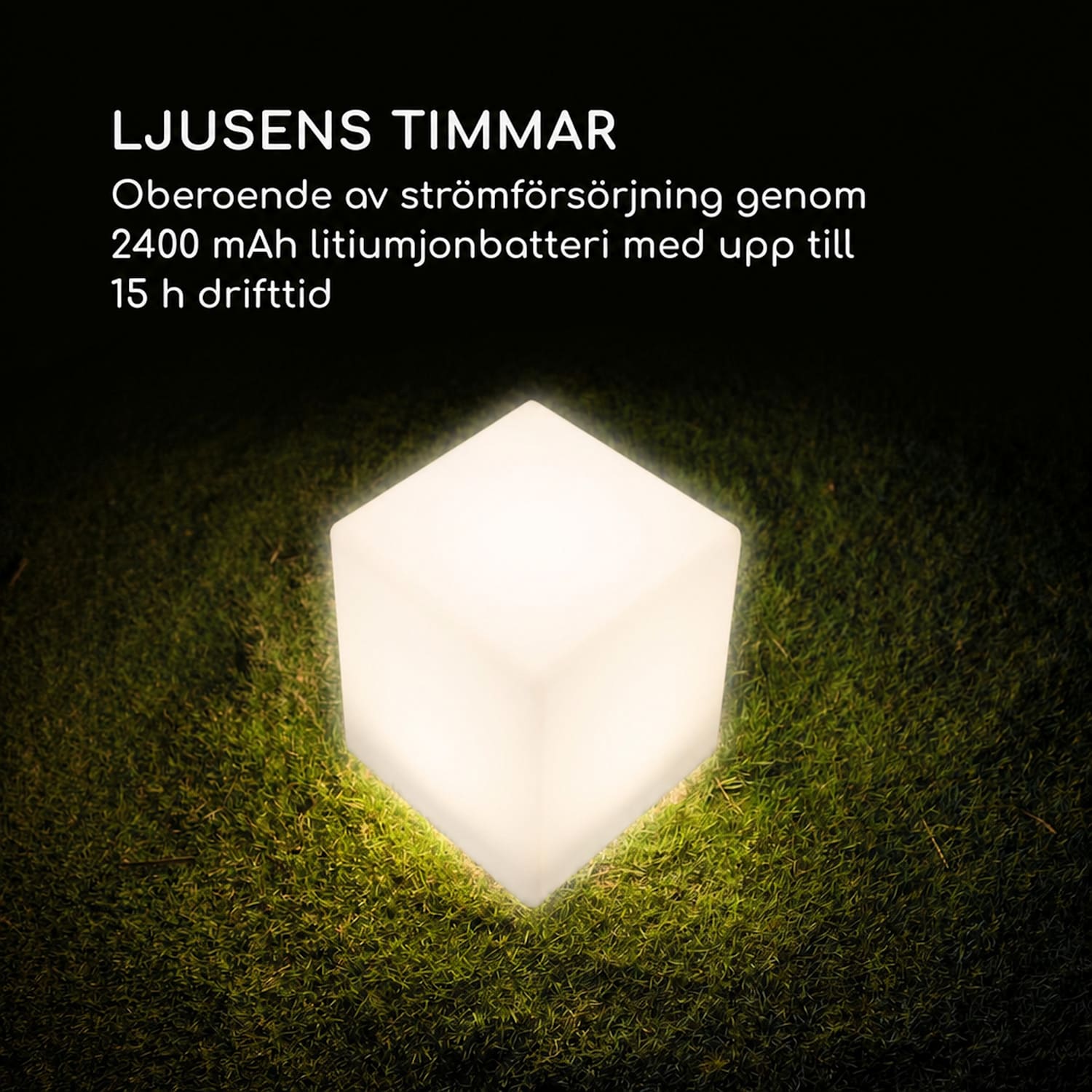 Shinecube XL lyskub 40x40x40 cm 16 färgers LED 4 ljuslägen vit 