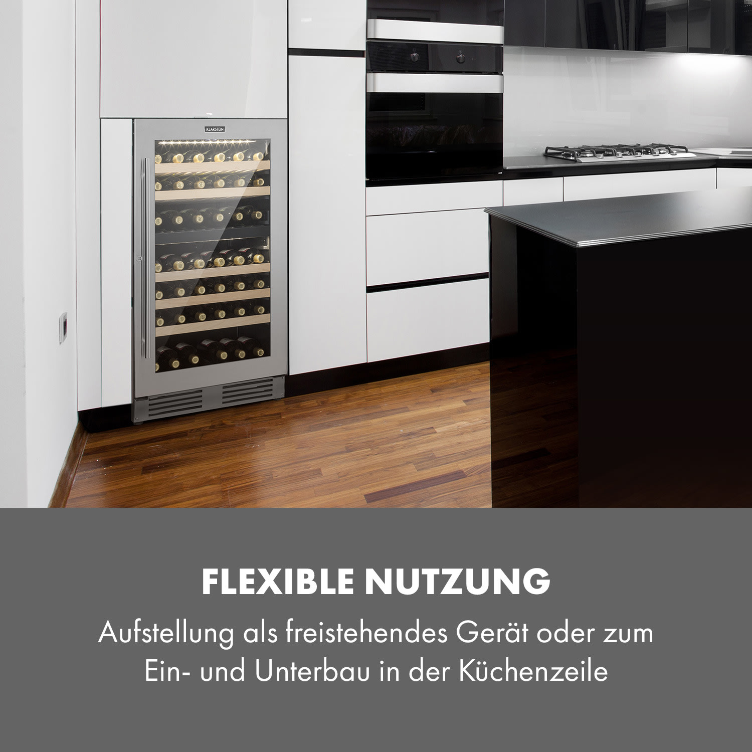 Vinovilla 79 Built-in Duo Zweizonen-Weinkühlschrank 190l 79 Fl. 3-lagige Glastür 