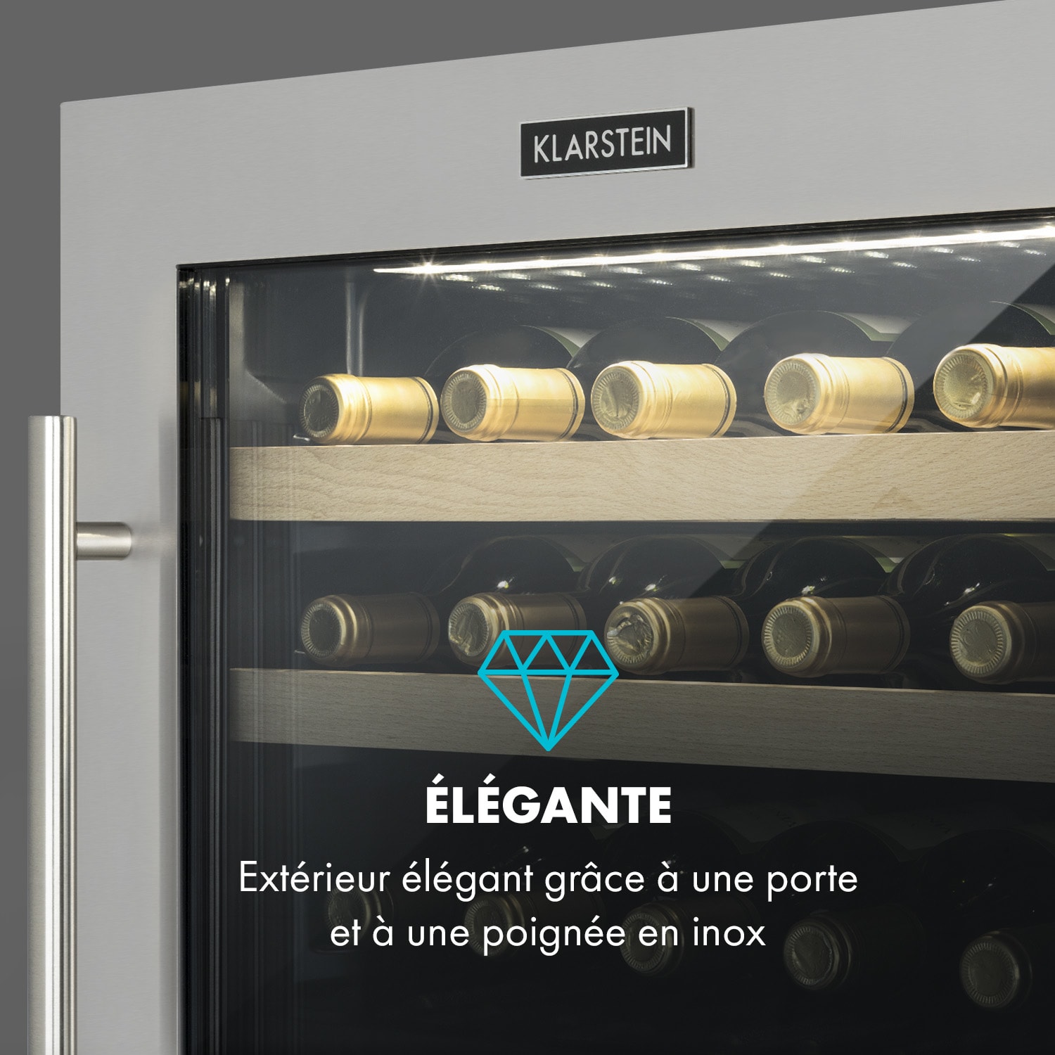 Vinovilla 79 Built-in Duo cave à vin à deux compartiments 190 L 79 bouteilles porte triple vitrage 