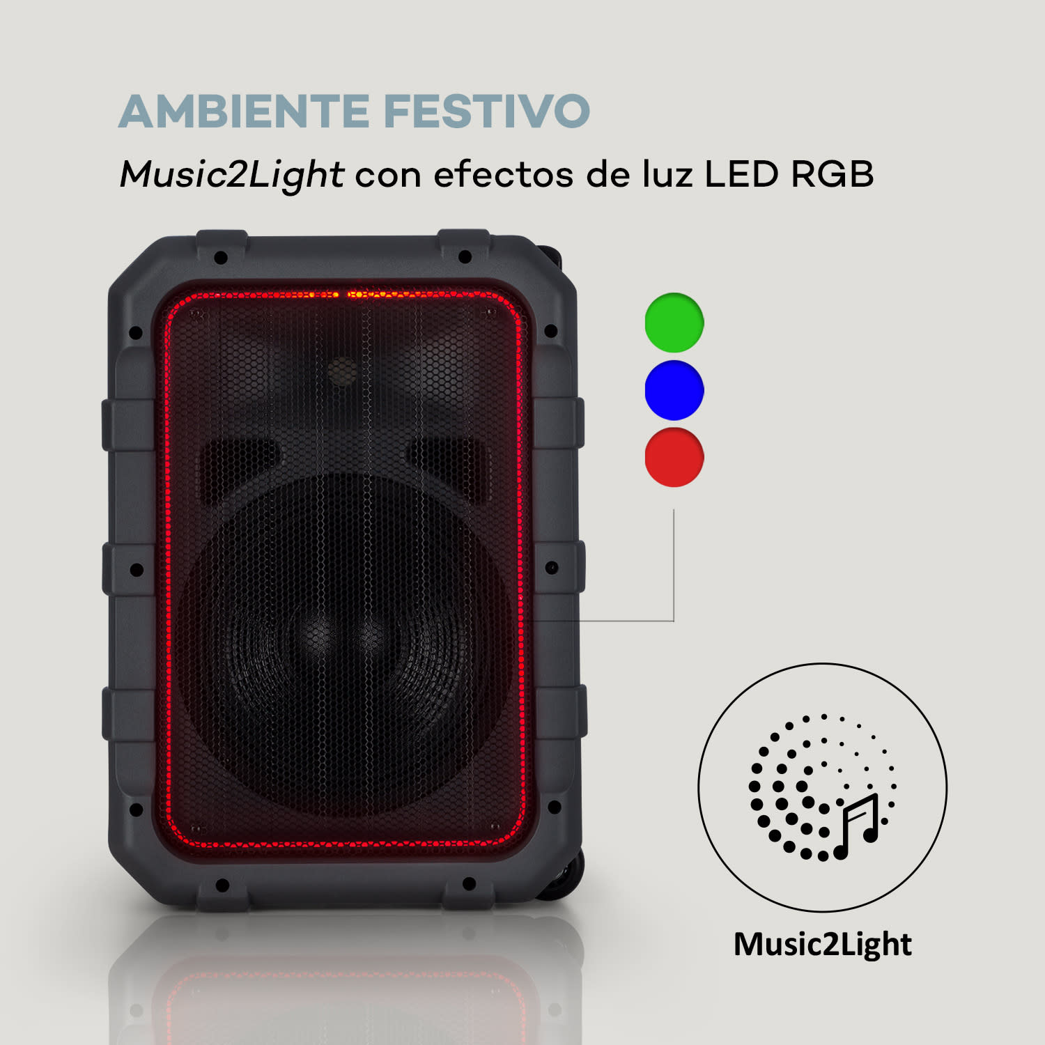 Spencer altavoz PA portátil 60 W BT impermeable según IPX4 Negro/gris