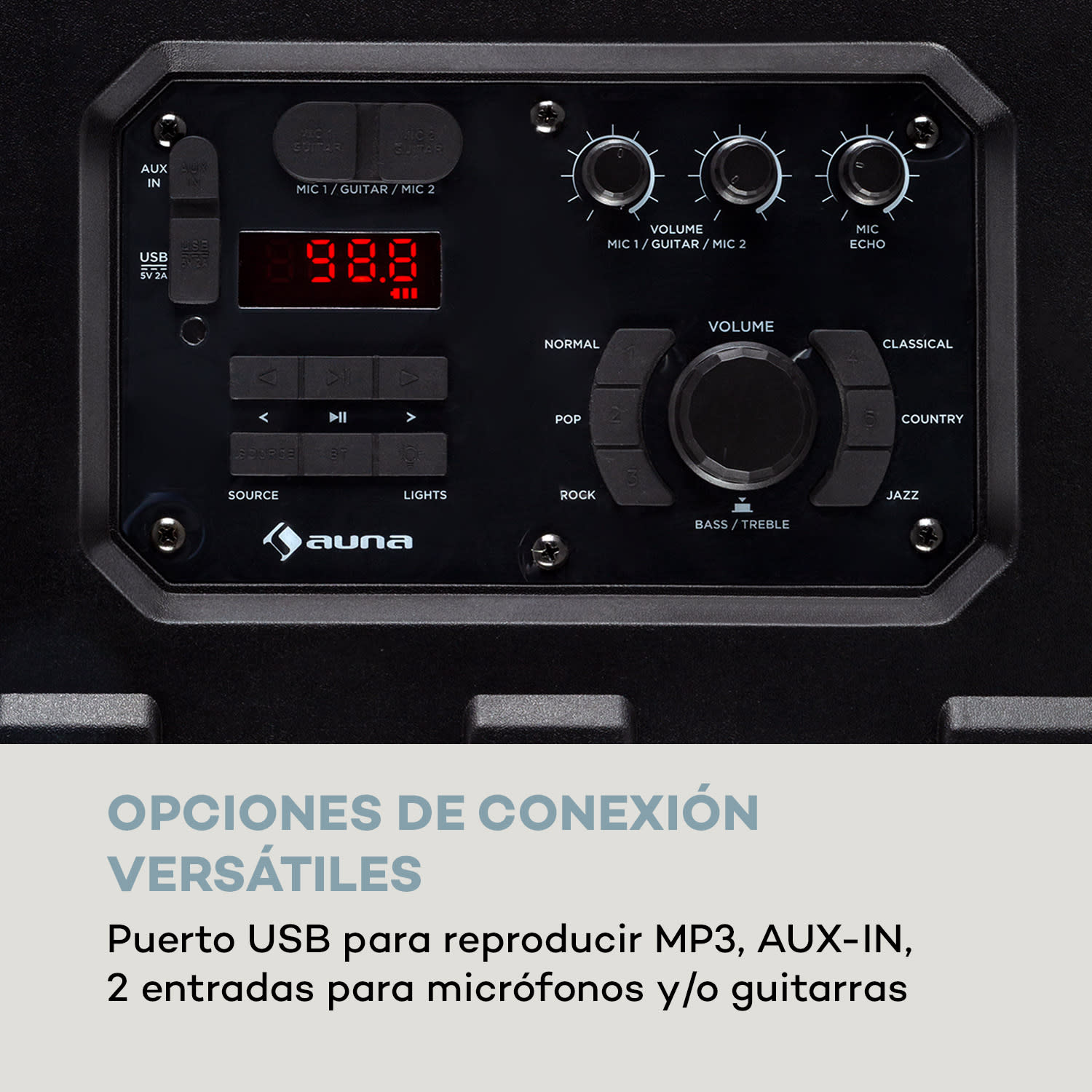 Spencer altavoz PA portátil 60 W BT impermeable según IPX4 Negro/gris