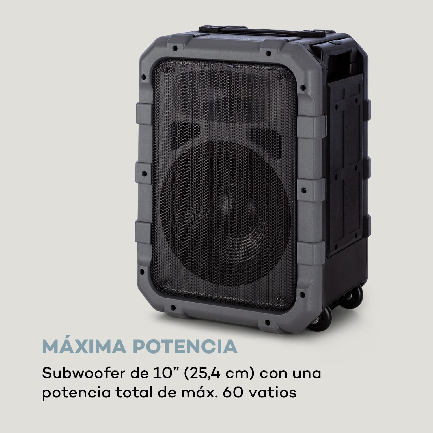 Spencer altavoz PA portátil 60 W BT impermeable según IPX4 Negro/gris