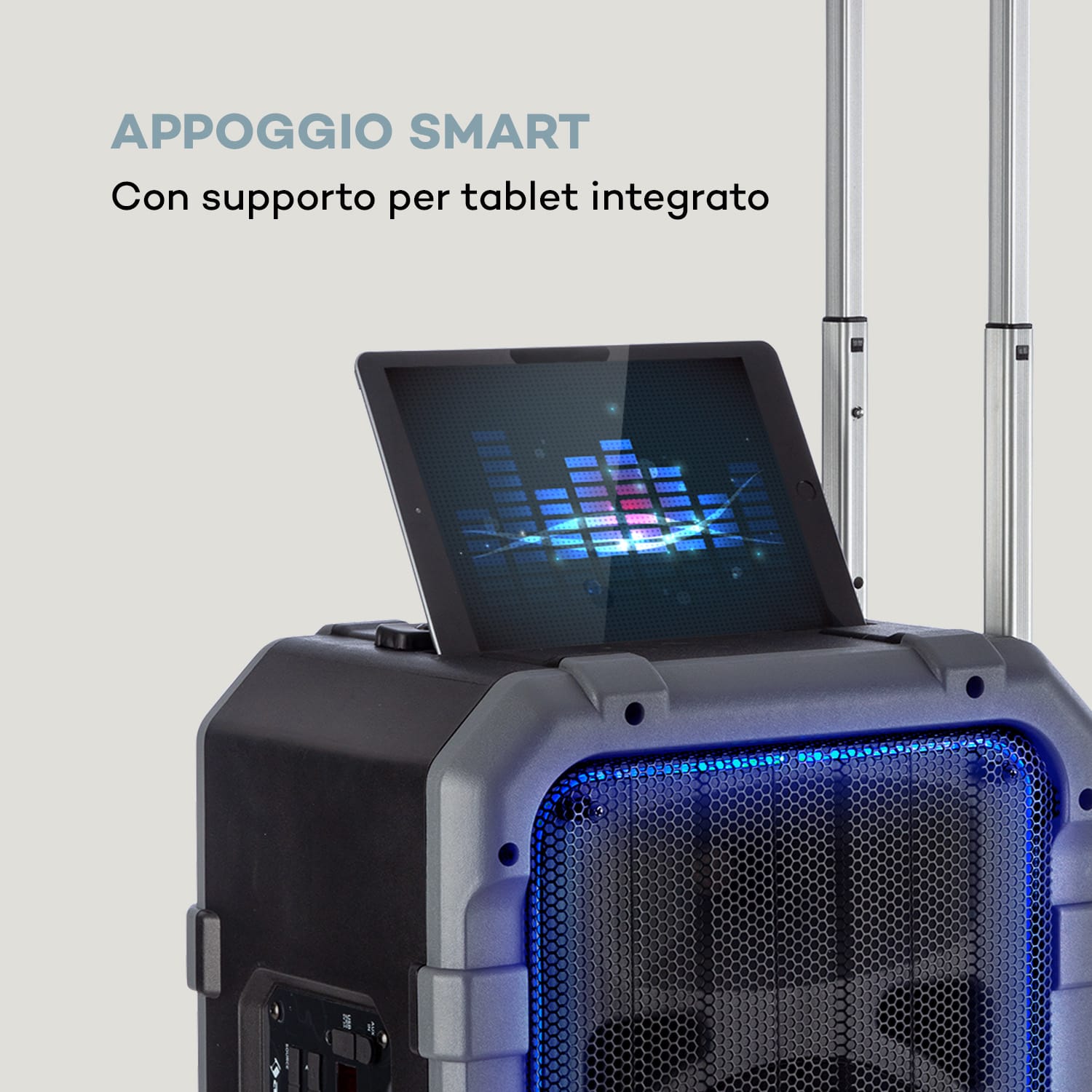 Spencer altoparlante PA portatile 60W BT impermeabile secondo IPX4 nero/grigio 