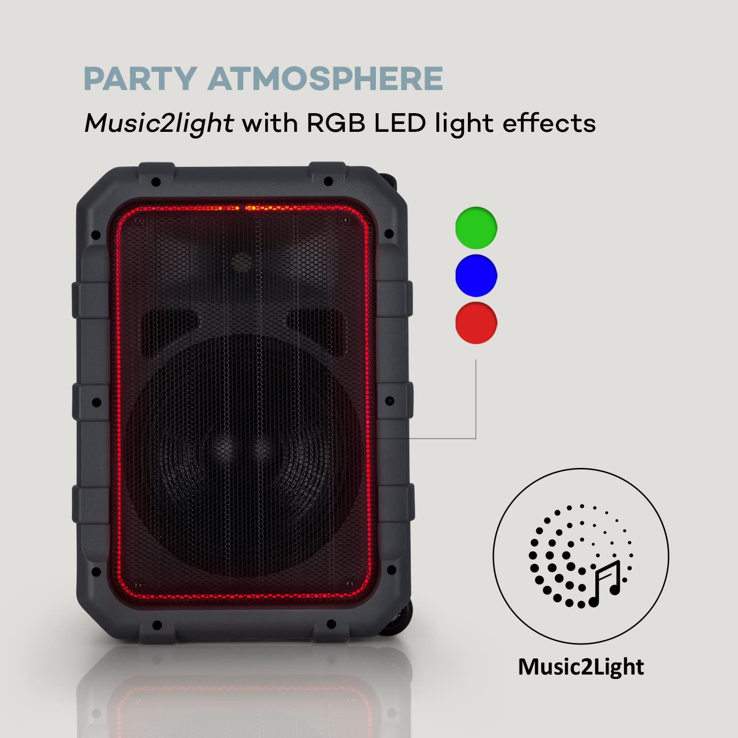 Spencer, prenosný PA reproduktor, 60 W, BT, vodotesný podľa IPX4, čierny/sivý 
