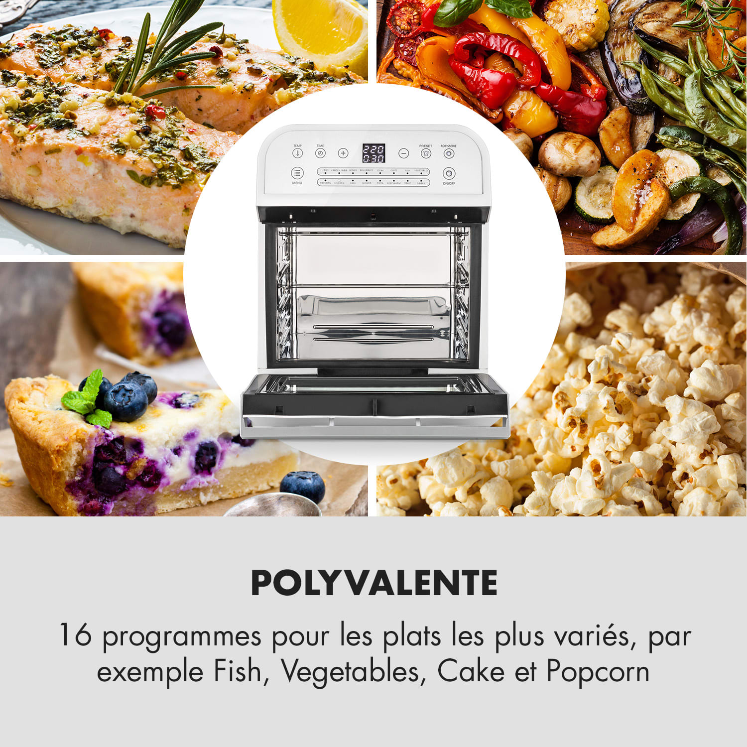AeroVital Cube Friteuse à air chaud 12L 1600W 16 programmes - Blanc Blanc