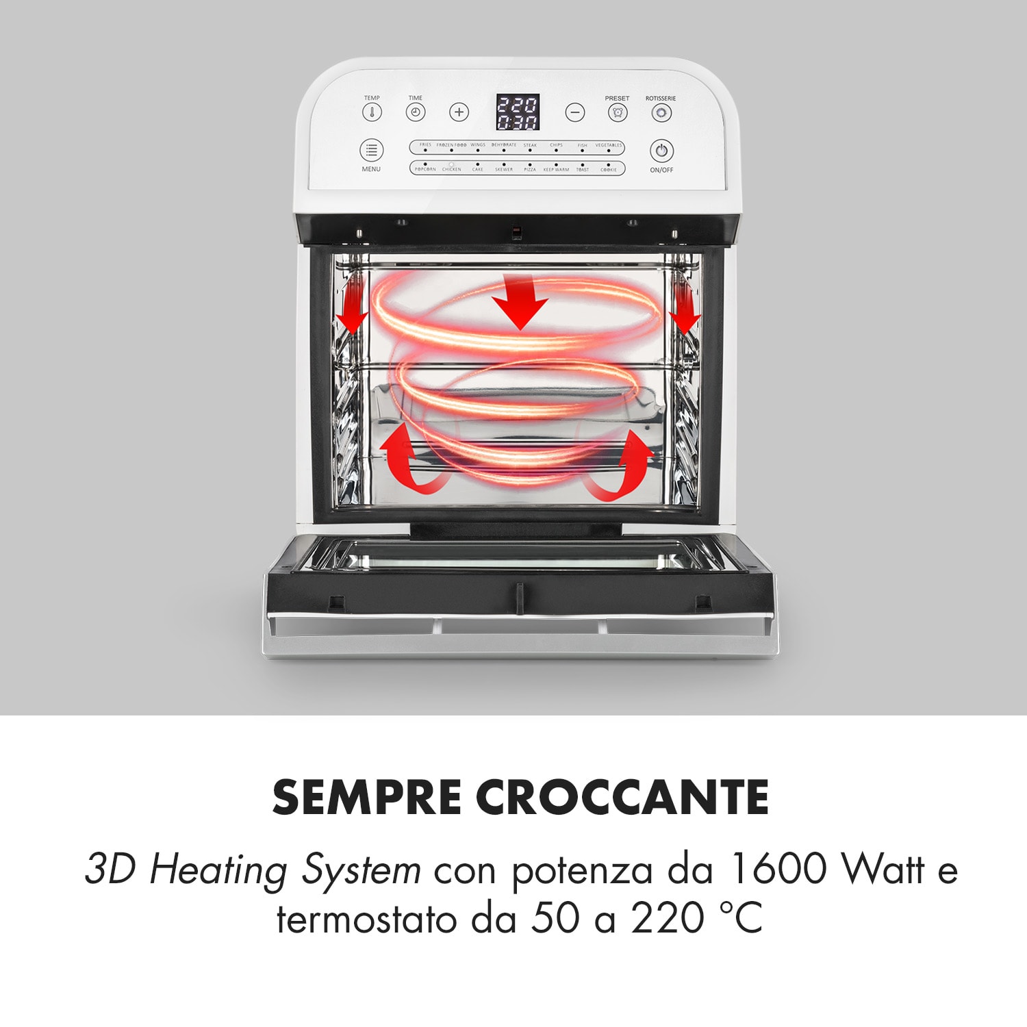 AeroVital Cube friggitrice ad aria 1600W 12l timer 16 programmi bianco Bianco