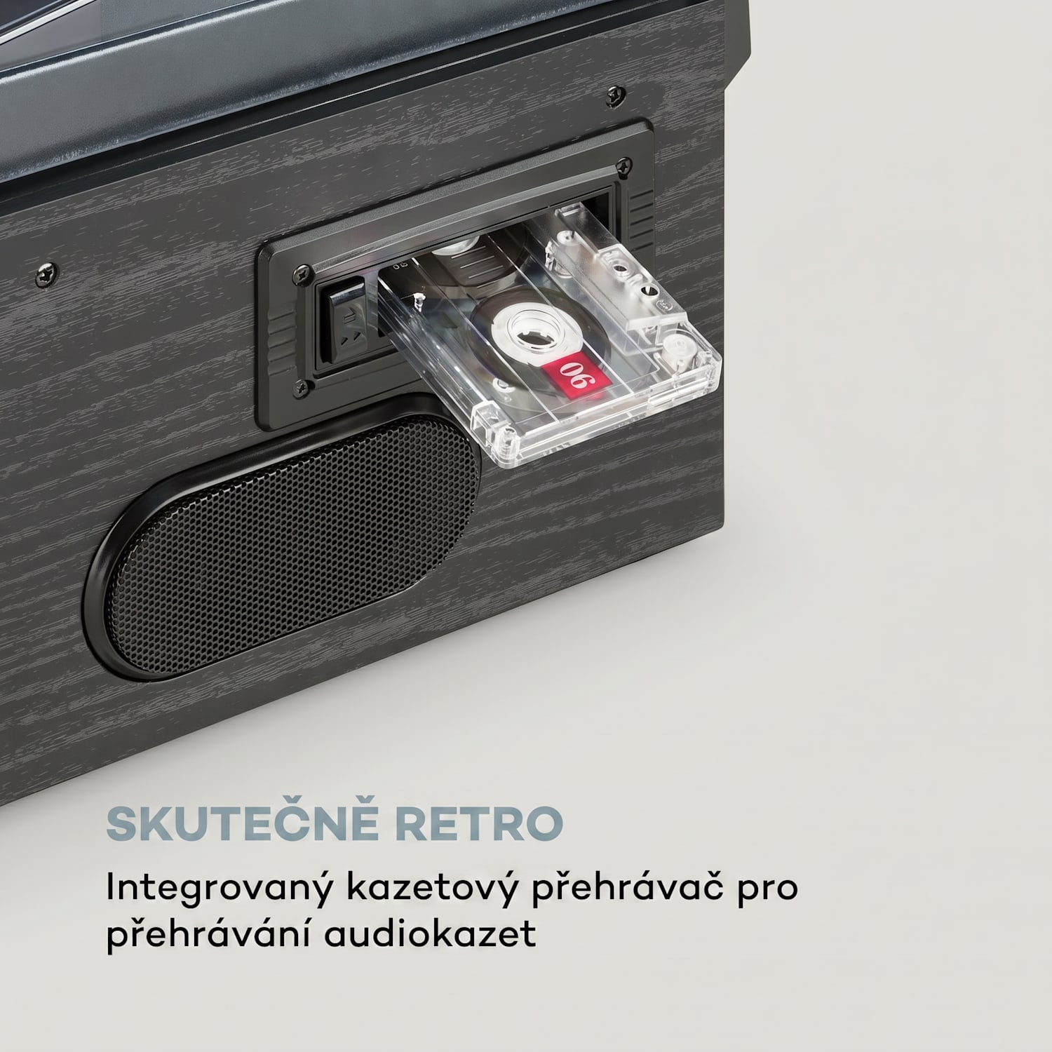 Oakland DAB, retro stereo systém, DAB+/FM, funkce BT, vinyl, CD, kazetový přehrávač Černé dřevo