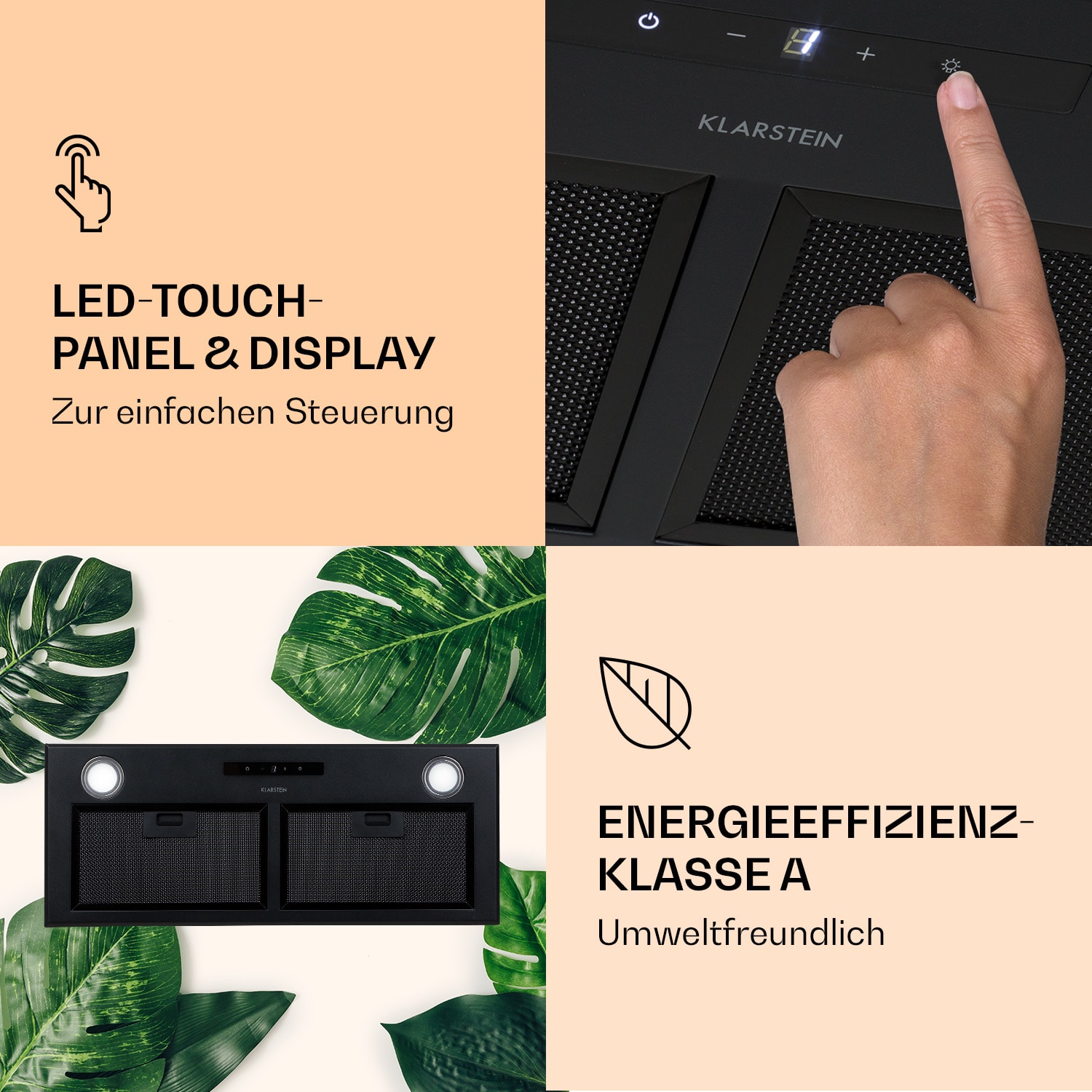Paolo Dunstabzugshaube Einbau 72 cm EEK: A 593 m³/h LED Touch 