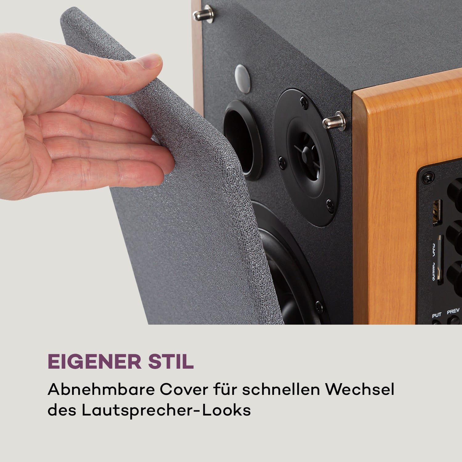 Linie 400 A Regallautsprecher Aktivboxen-Paar 2x20W RMS BT/USB/SD MP3 4" Woofer
