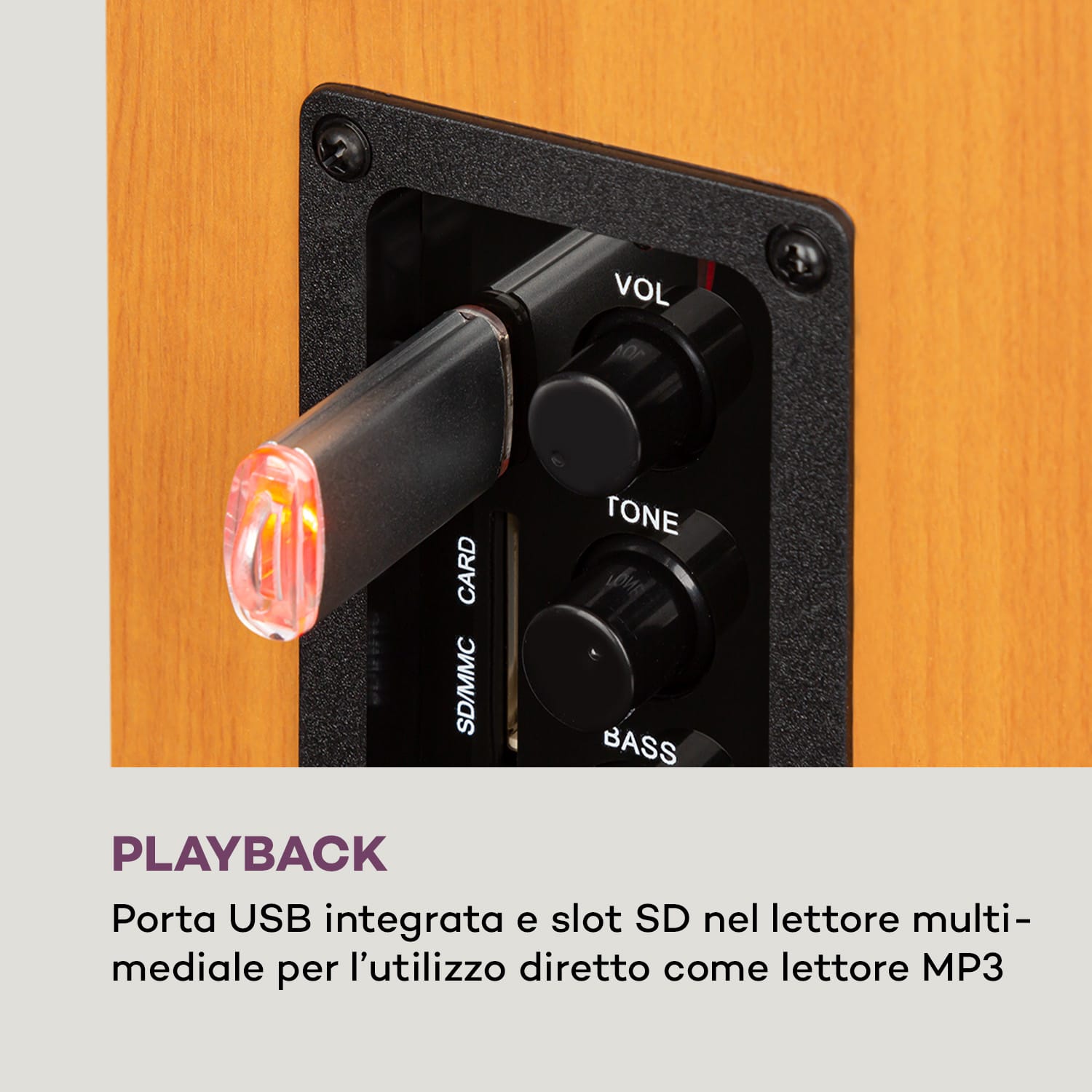 Linie 400 A Coppia di Casse Attive da Mensola 2x20W Effetto Legno/nero Woofer da 4"