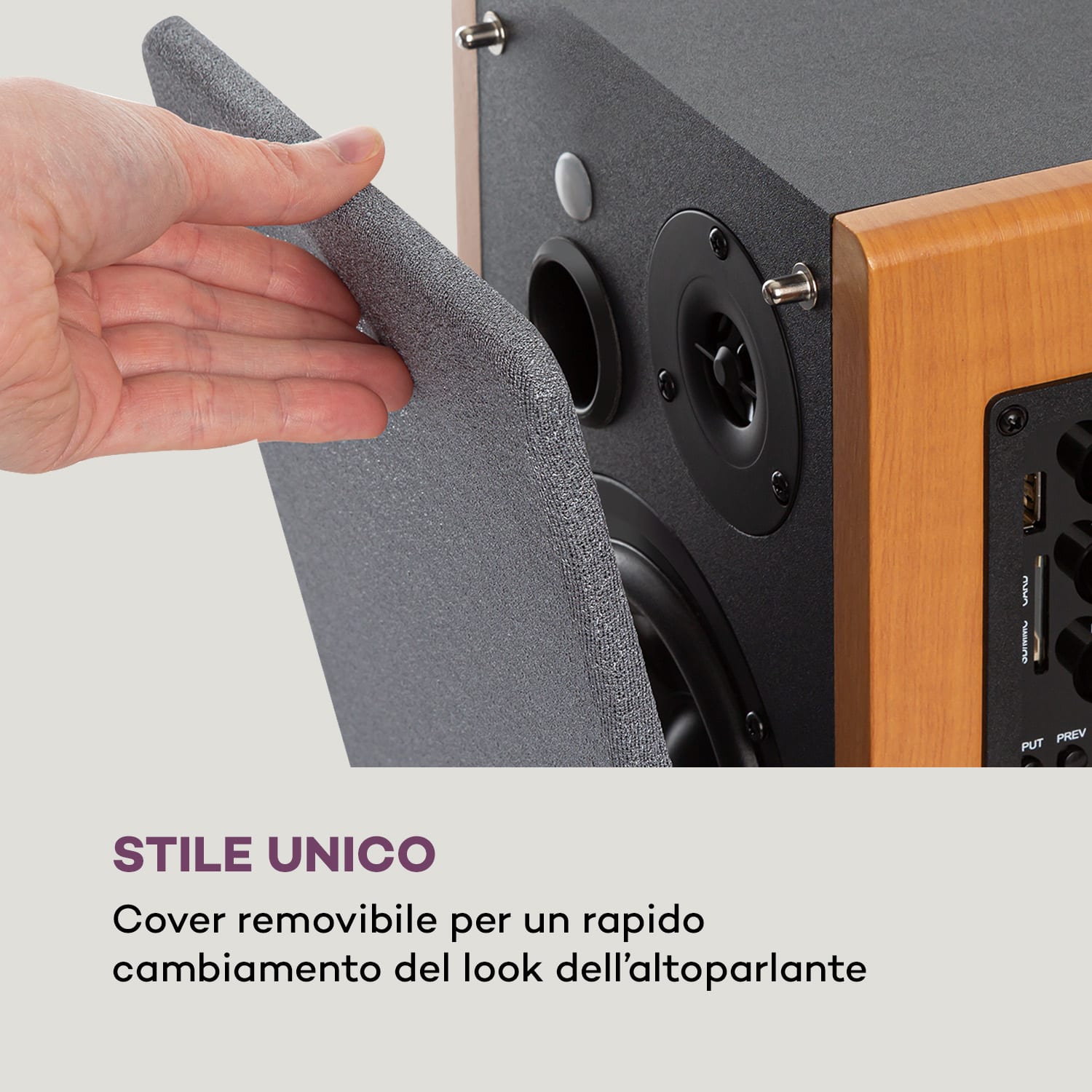 Linie 400 A Coppia di Casse Attive da Mensola 2x20W Effetto Legno/nero Woofer da 4"