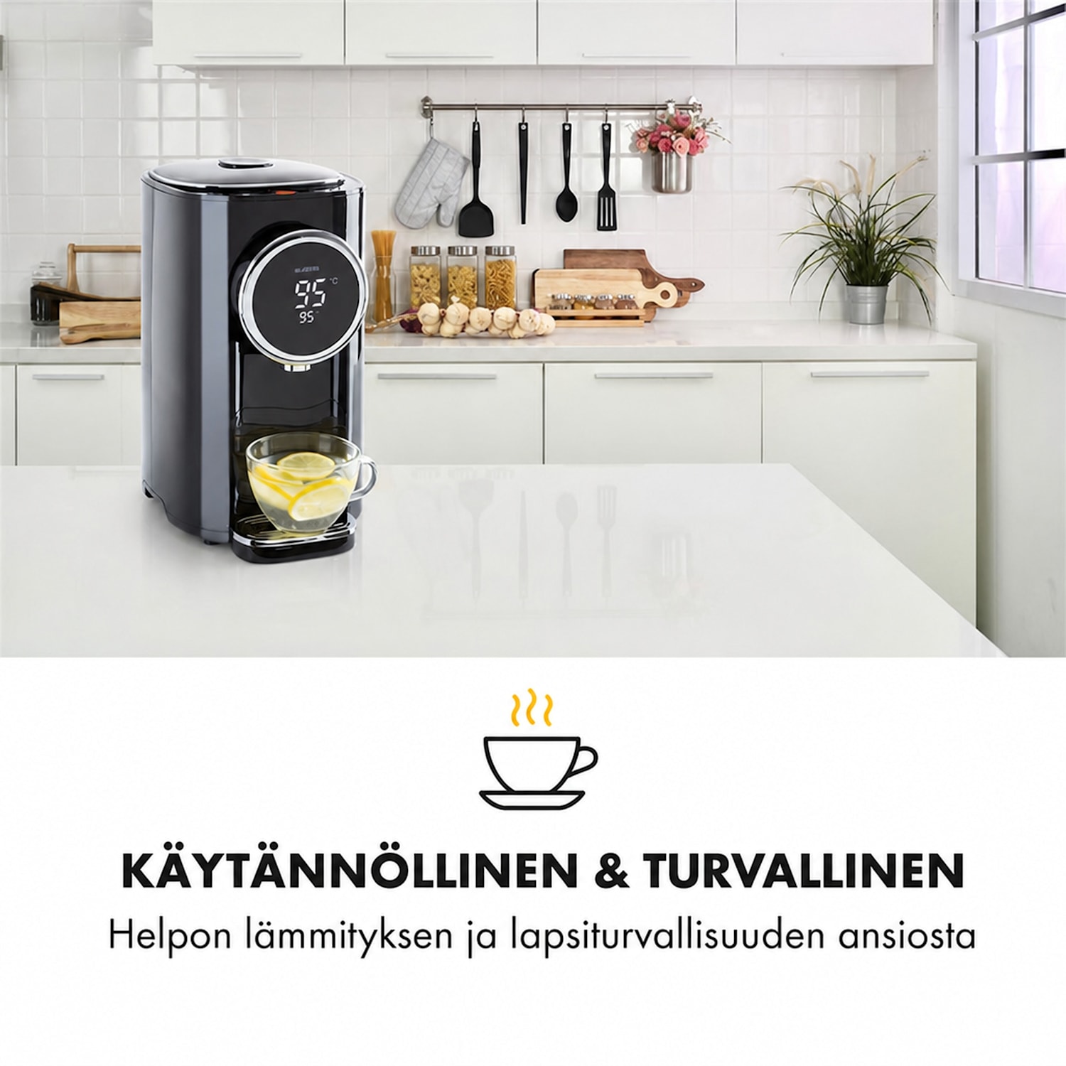 Hot Spring Plus kuumavesiannostelija 5 l ruostumaton terässäiliö 45-95 °C musta Musta