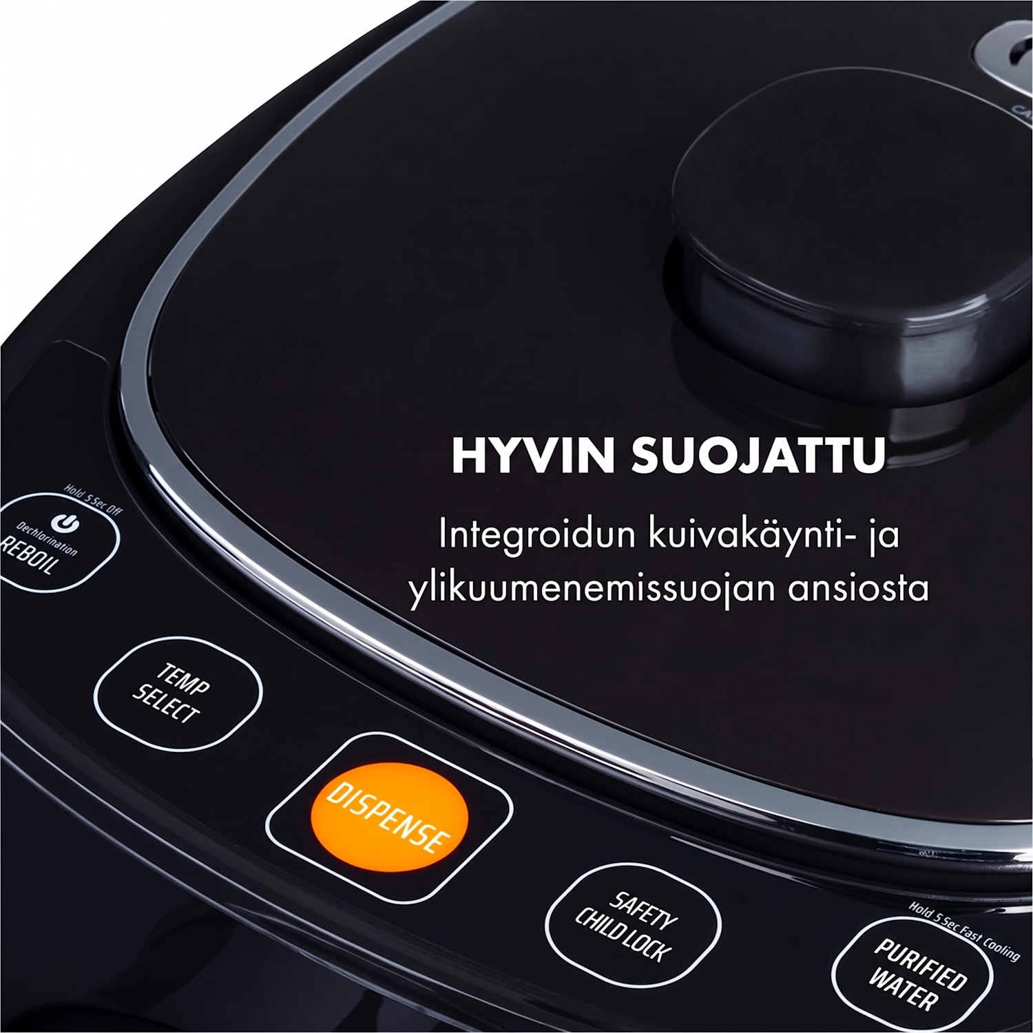 Hot Spring Plus kuumavesiannostelija 5 l ruostumaton terässäiliö 45-95 °C musta Musta